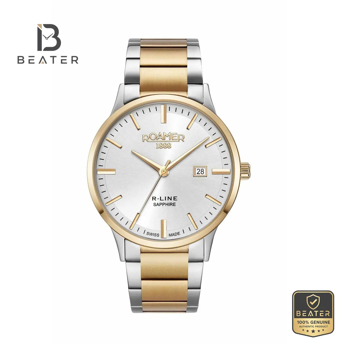 Roamer 718833 48 15 70 Men's Silver Rose Gold Stainless Steel Bracelet Watch - Beater Main image