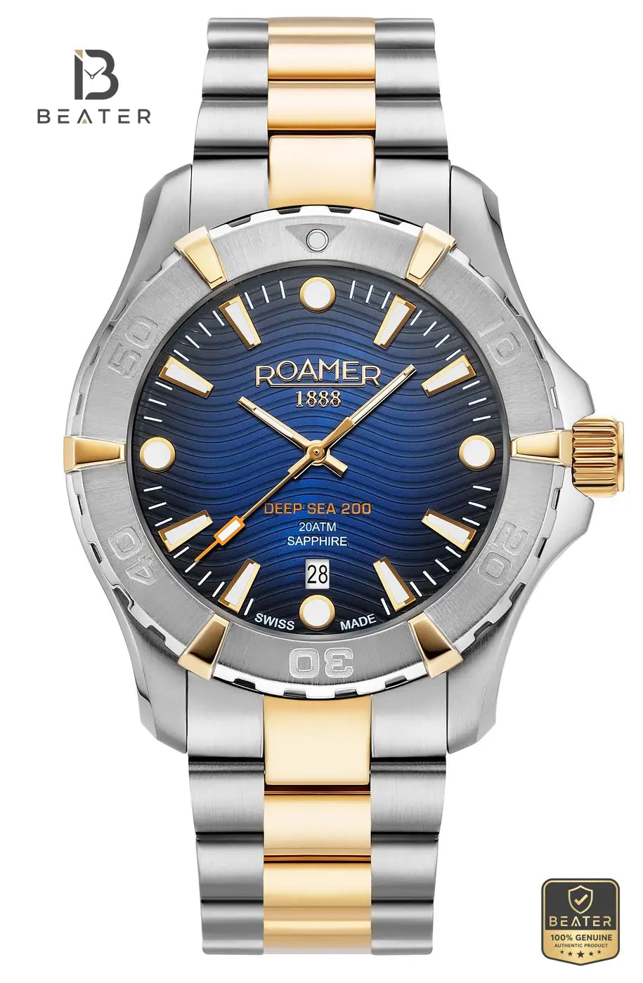 Roamer Deep Sea 200 860833 47 45 70 Men's Blue Dial Stainless Steel Bracelet Watch - Beater Main image