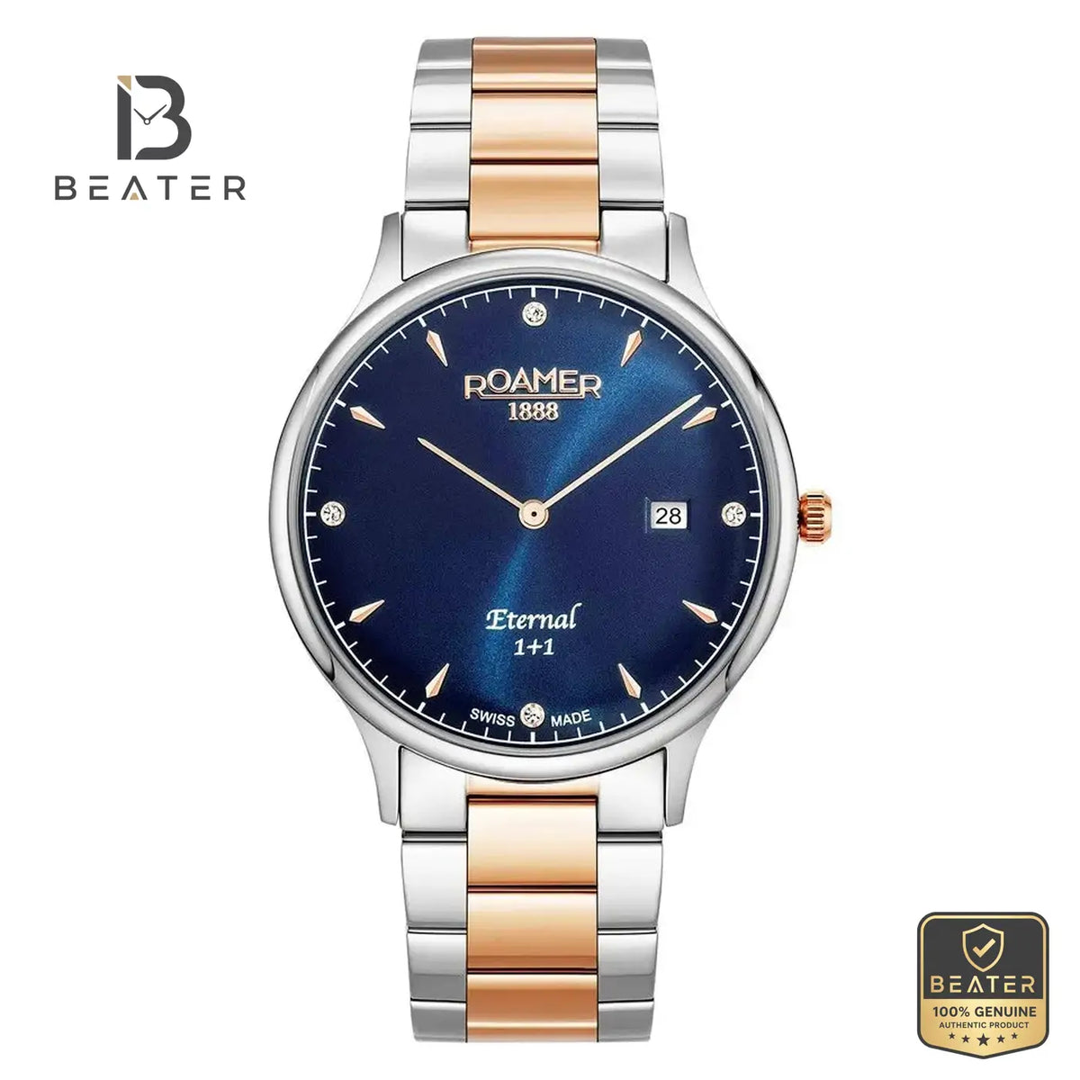 Roamer Eternal 863833 49 45 50 Men's Blue Dial Two Tone Bracelet Watch - Beater Main image