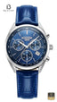 Roamer PRO Chrono 993819 Men's Blue Dial Blue Leather Strap Watch - Beater
