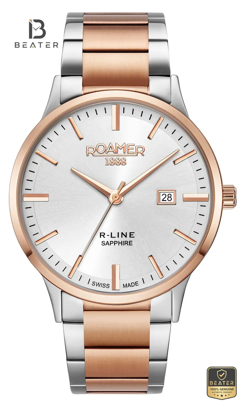 Roamer R Line Classic 718833 47 15 70 Men's Silver Dial Stainless Steel Bracelet Watch - Beater Main image