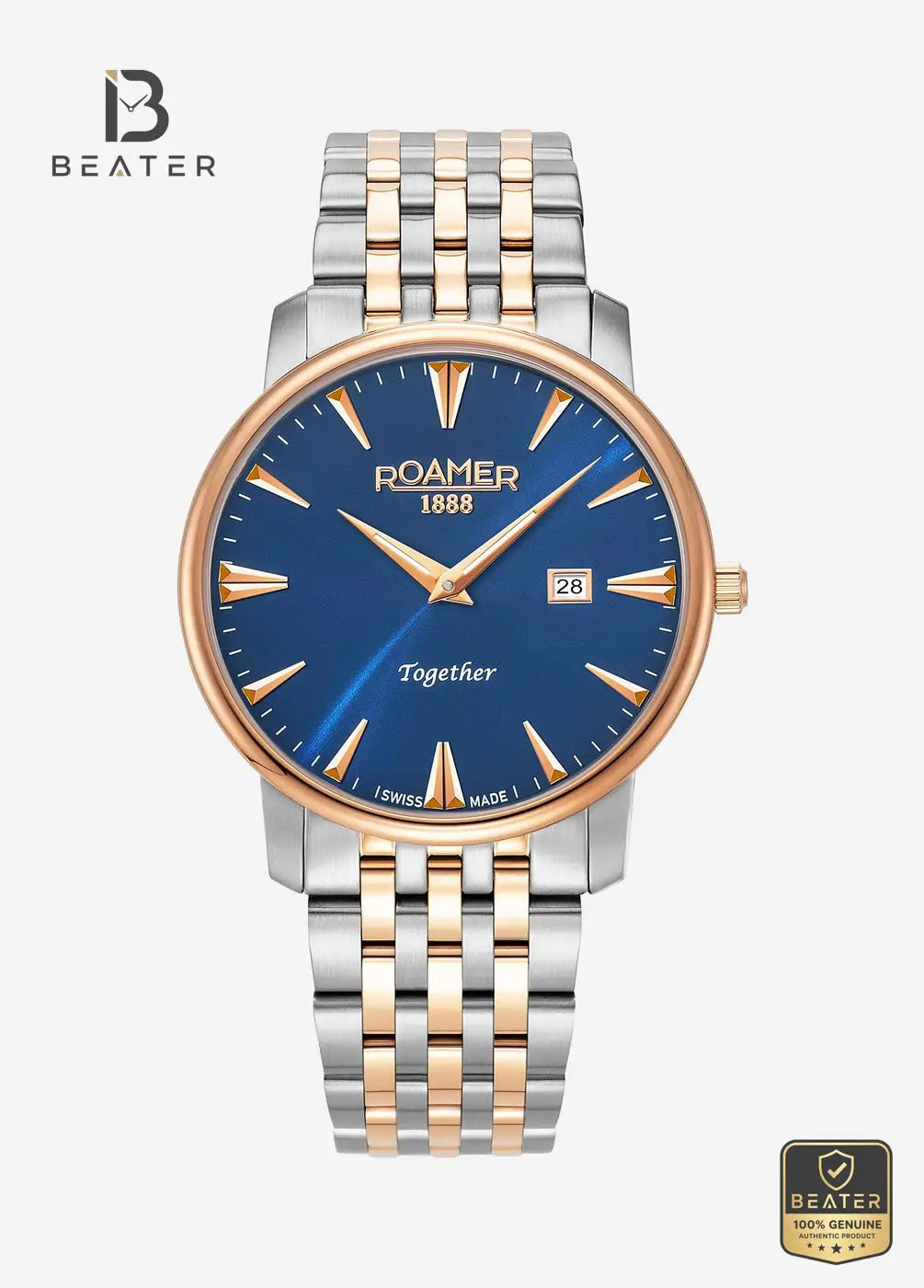 Roamer Together 992857 49 45 50 Men's Blue Dial Stainless Steel Bracelet Watch - Beater Main image