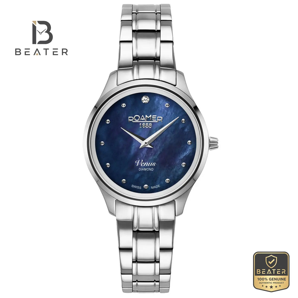 Roamer Venus 601857 41 49 20 Women's Blue MOP Dial Stainless Steel Bracelet Watch - Beater Main image