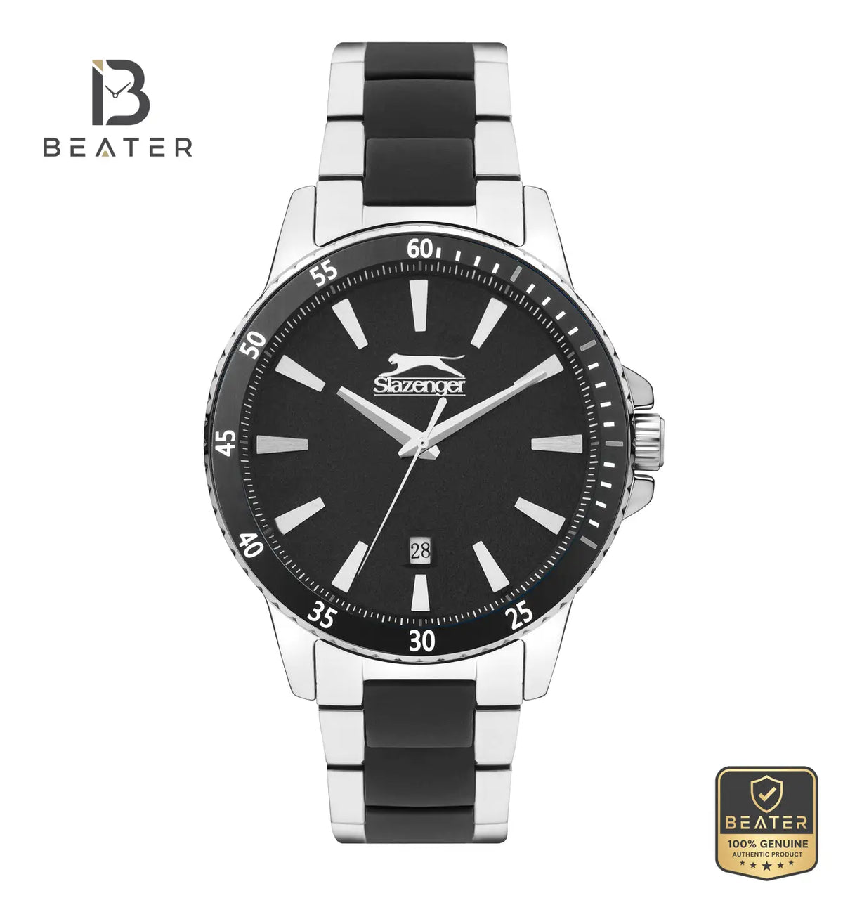 Slazenger SL.09.2219.1.01 Men's Black Metal Strap Watch - Beater Main image