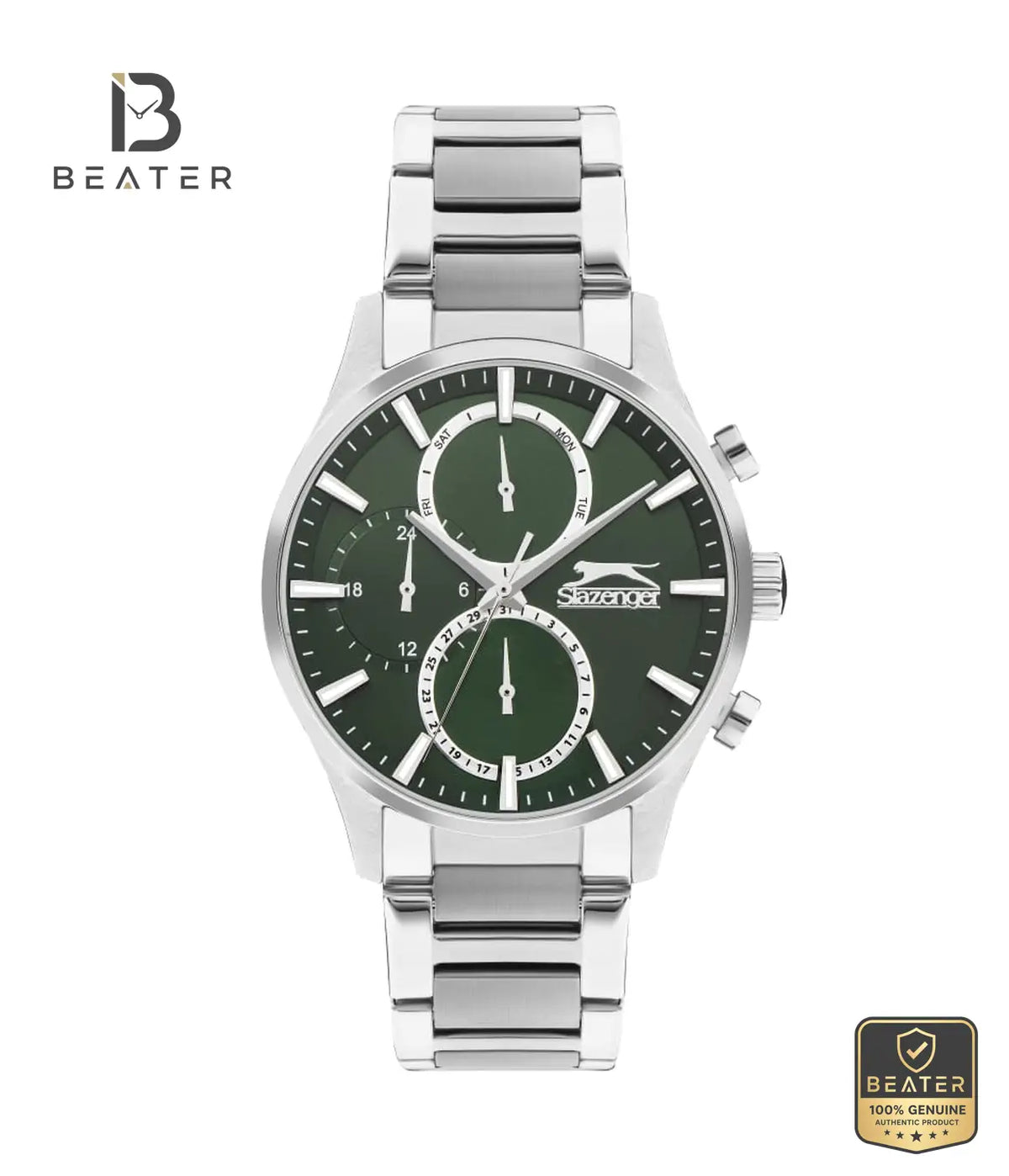 Slazenger SL.09.2283.2.01 Men's Green Metal Strap Watch - Beater Main image