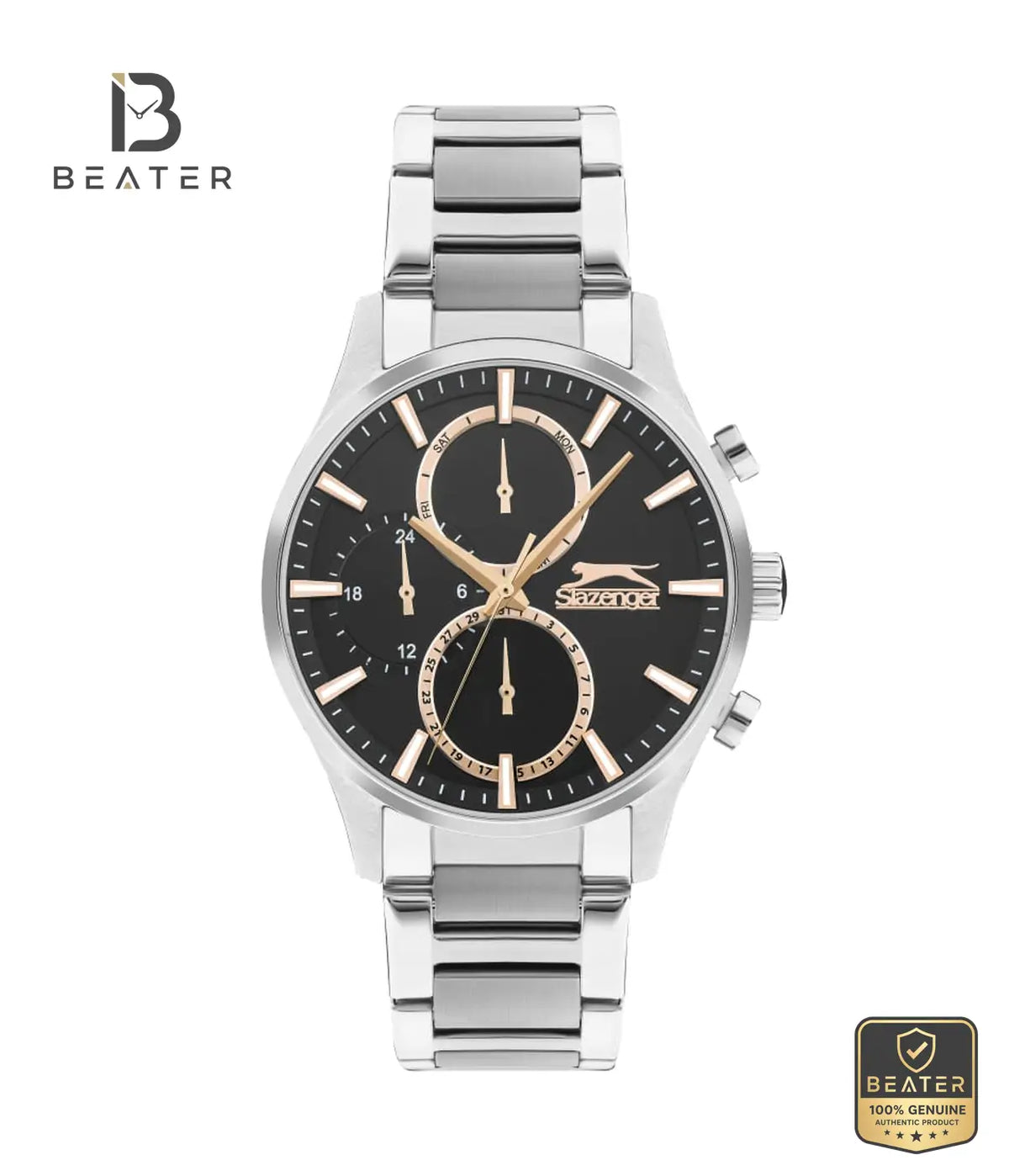 Slazenger SL.09.2283.2.02 Men's Black Metal Strap Watch - Beater Main image