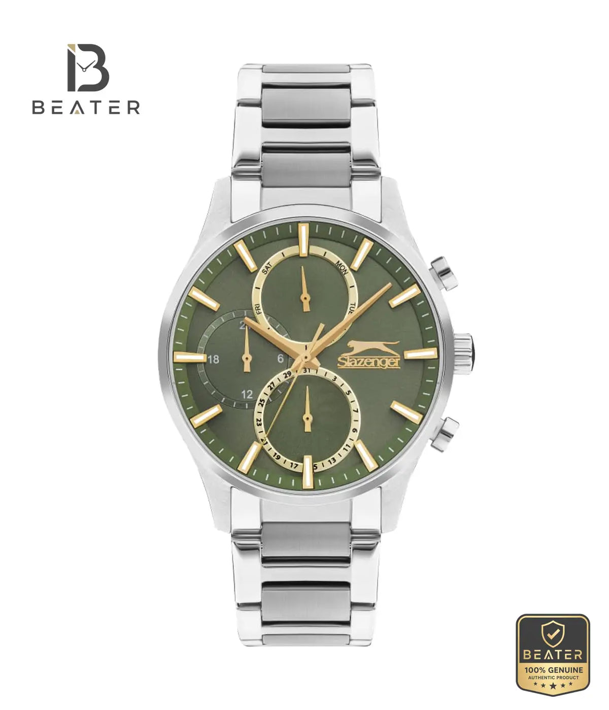 Slazenger SL.09.2283.2.03 Men's Grey Metal Strap Watch - Beater