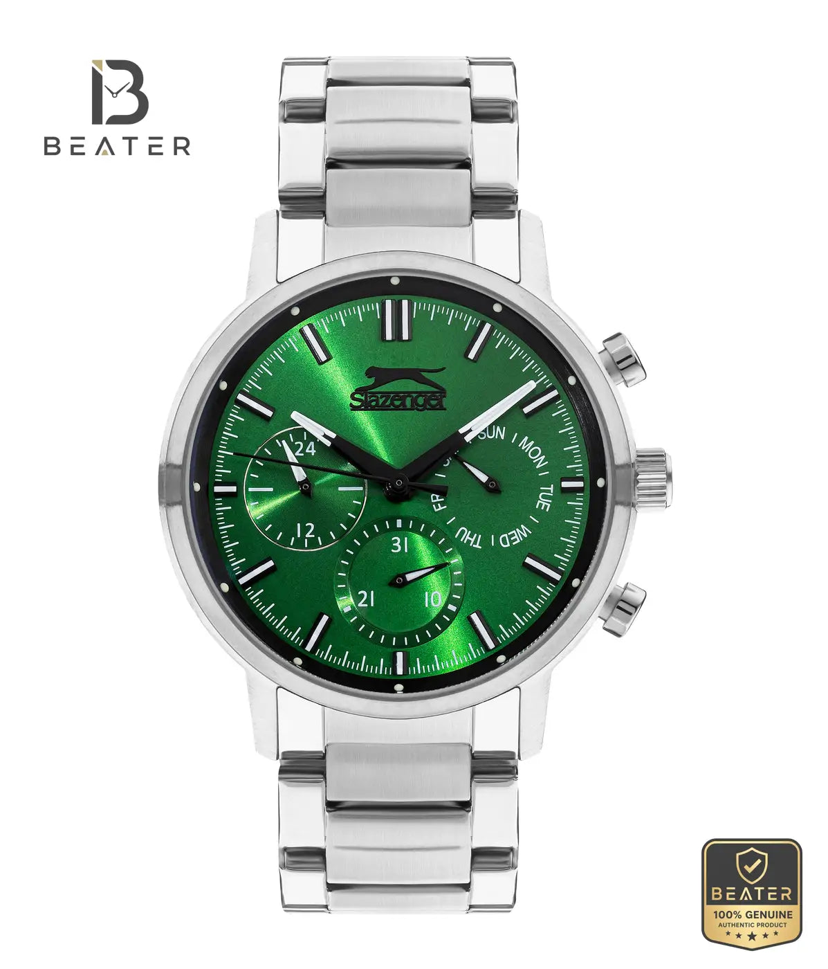 Slazenger SL.9.2213.2.01 Men's Green Dial Metal Bracelet Watch - Beater Main image