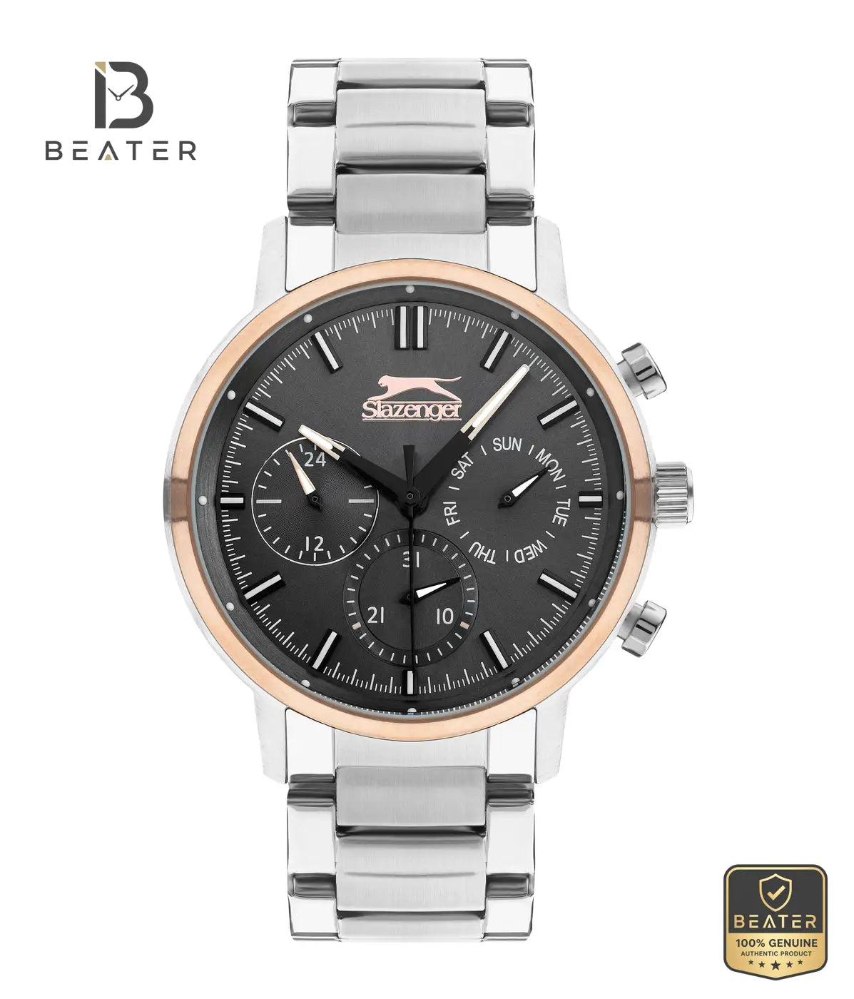 Slazenger SL.9.2213.2.02 Men's Grey Dial Metal Bracelet Watch - Beater