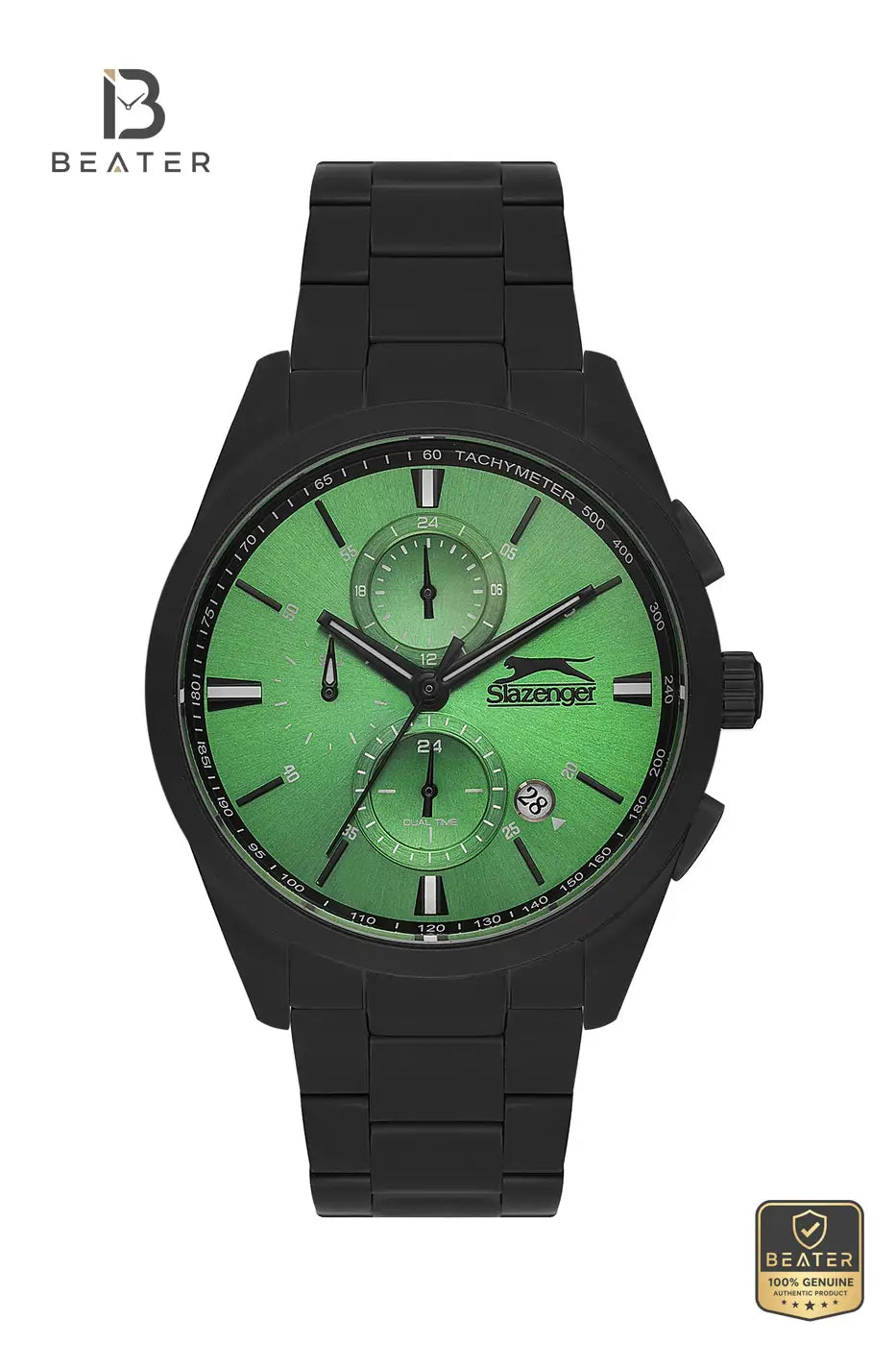 Slazenger SL.9.2215.2.01 Men's Green Dial Metal Band Watch - Beater Main image