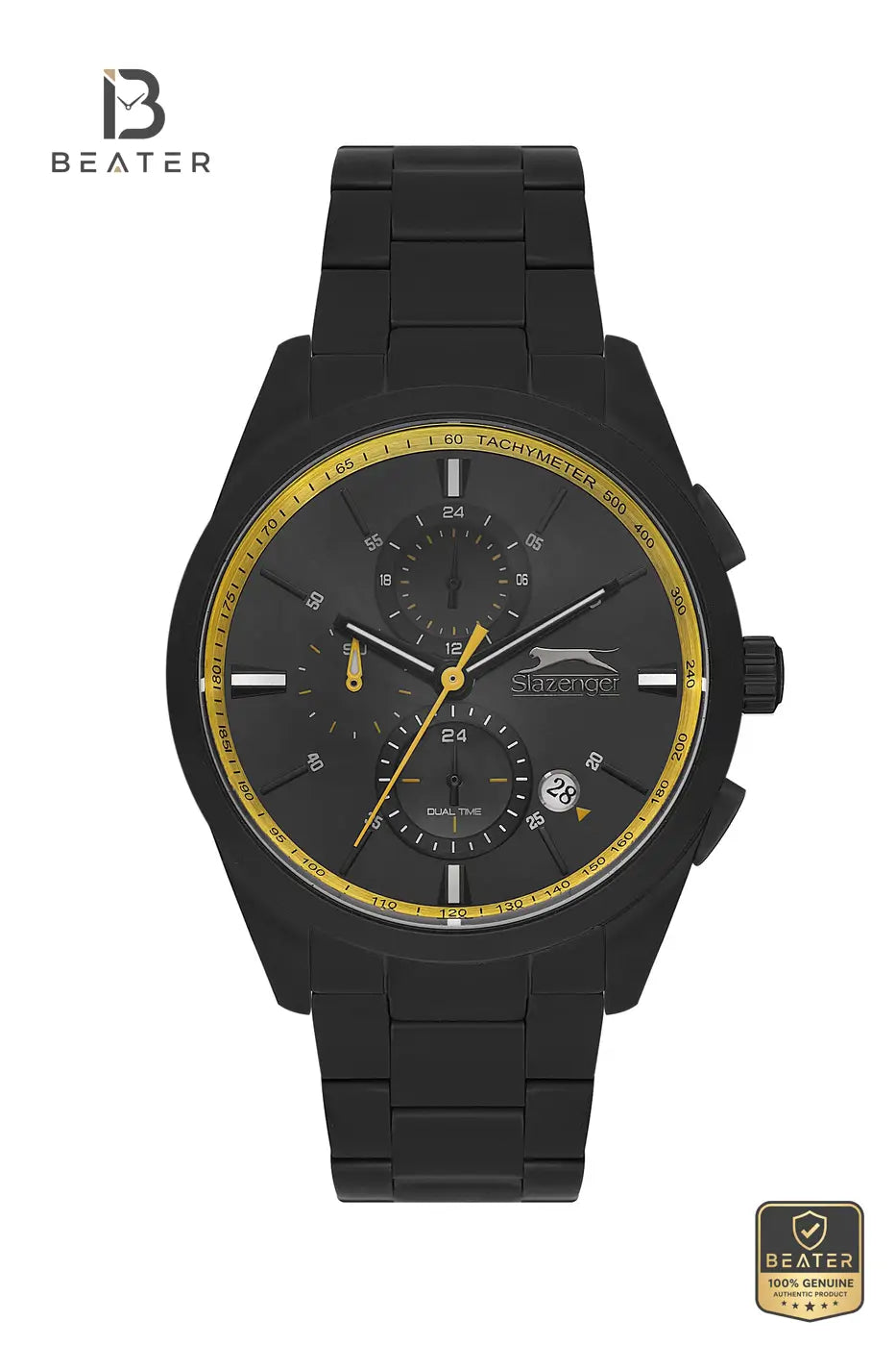 Slazenger SL.9.2215.2.05 Men's Black Dial Metal Strap Watch - Beater