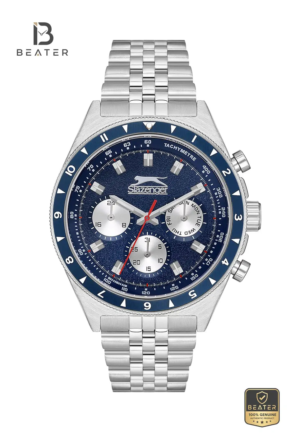Slazenger SL.9.2248.2.02 Men's Blue Silver Metal Strap Watch - Beater