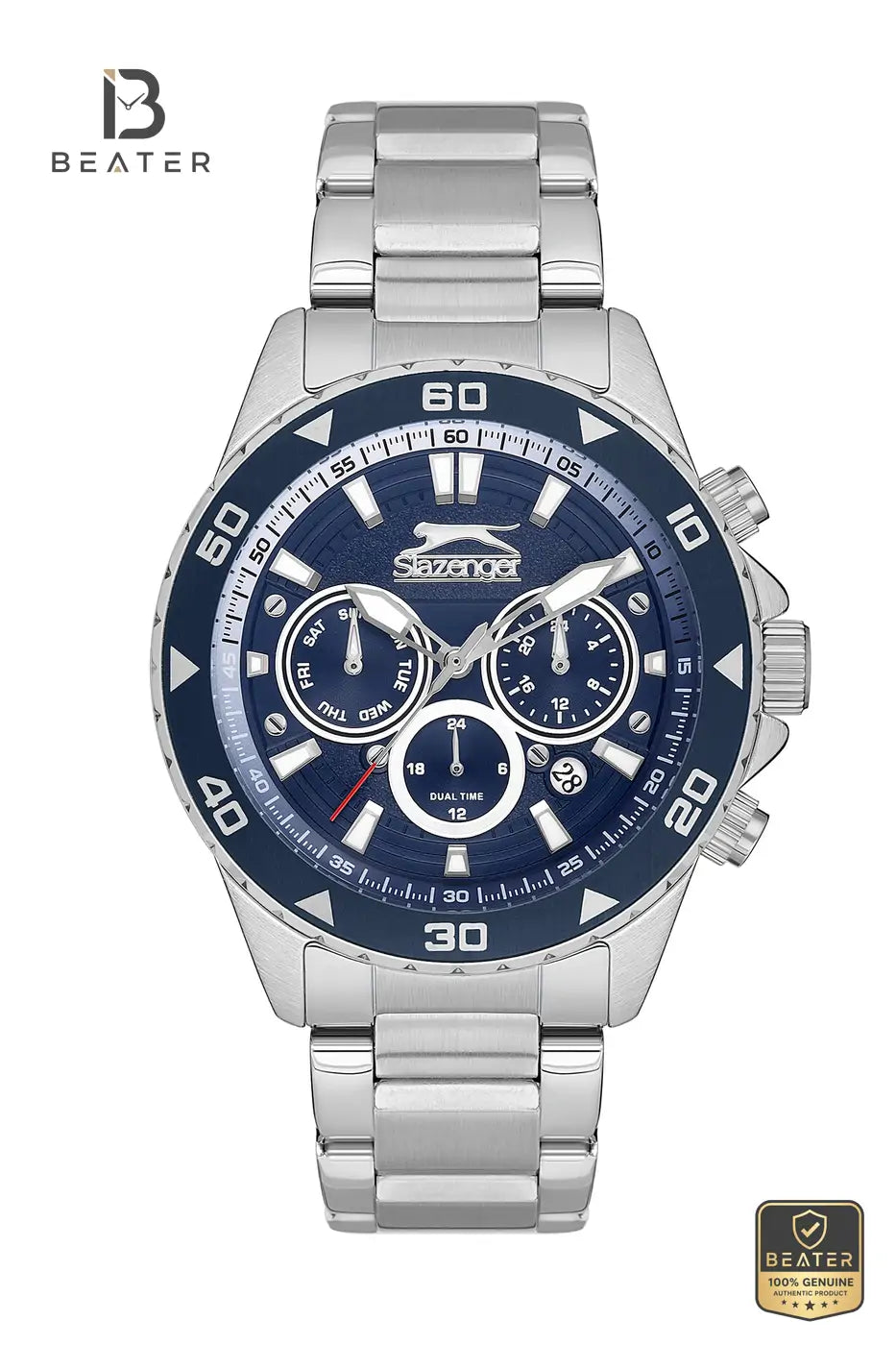 Slazenger SL.9.2250.2.03 Men's Blue Dial Stainless Steel Band Watch - Beater