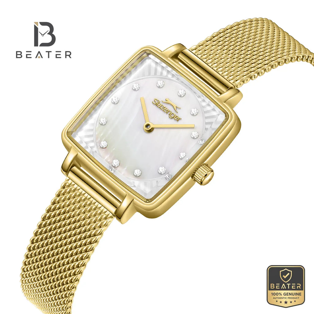 Slazenger SL.9.2255.3.02 Women's MOP Mesh Strap Watch - View 2 - Beater