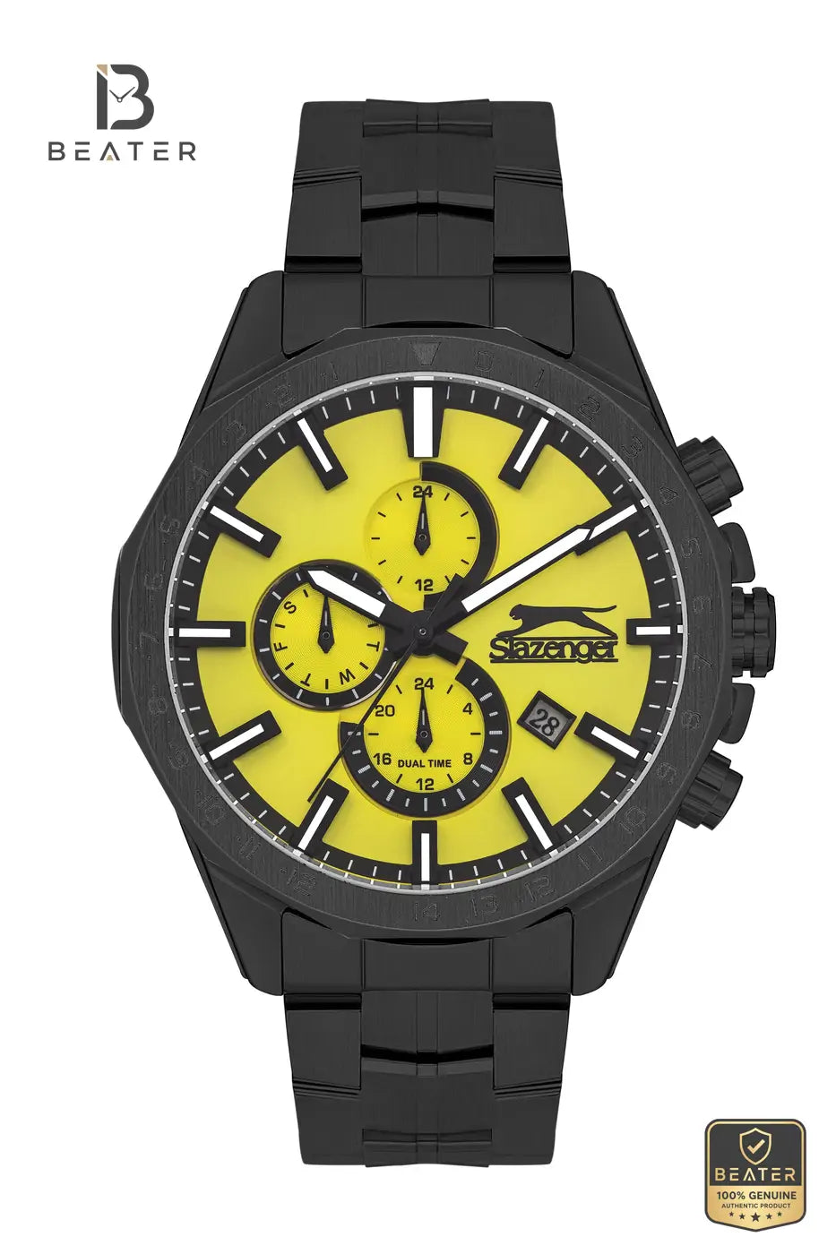 Slazenger SL.9.2259.2.06 Men's Yellow Dial Stainless Steel Band Watch - Beater