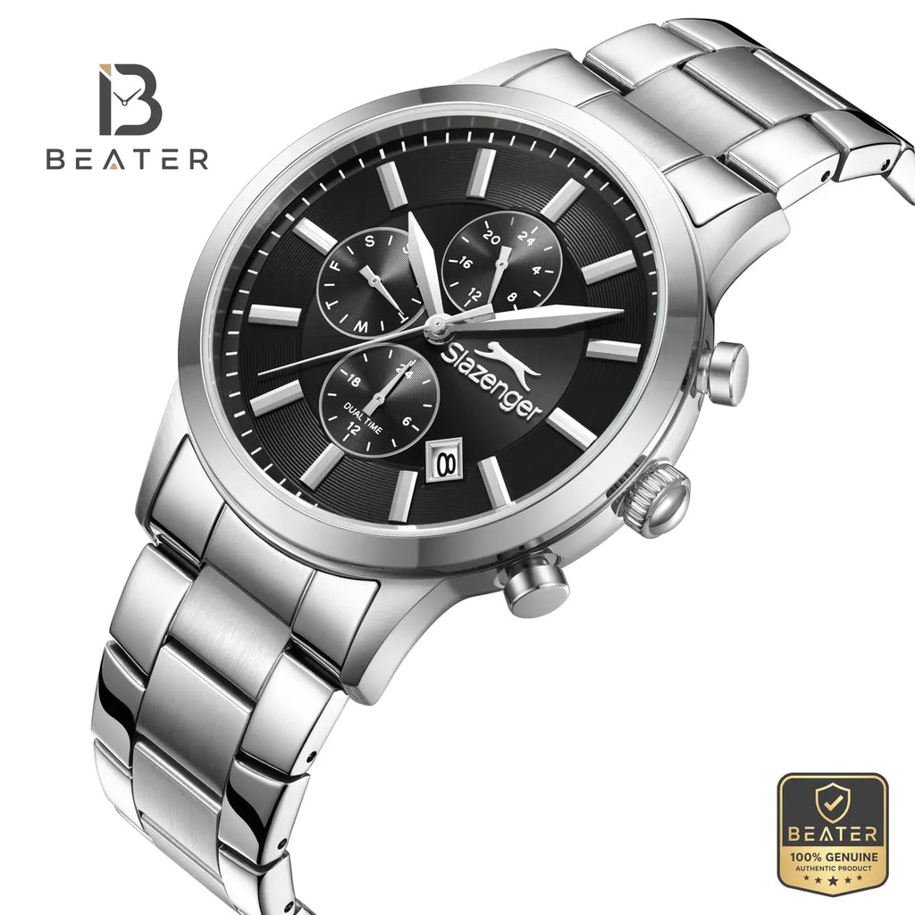 Slazenger SL.9.2264.2.05 Men's Black Metal Bracelet Watch - View 2 - Beater