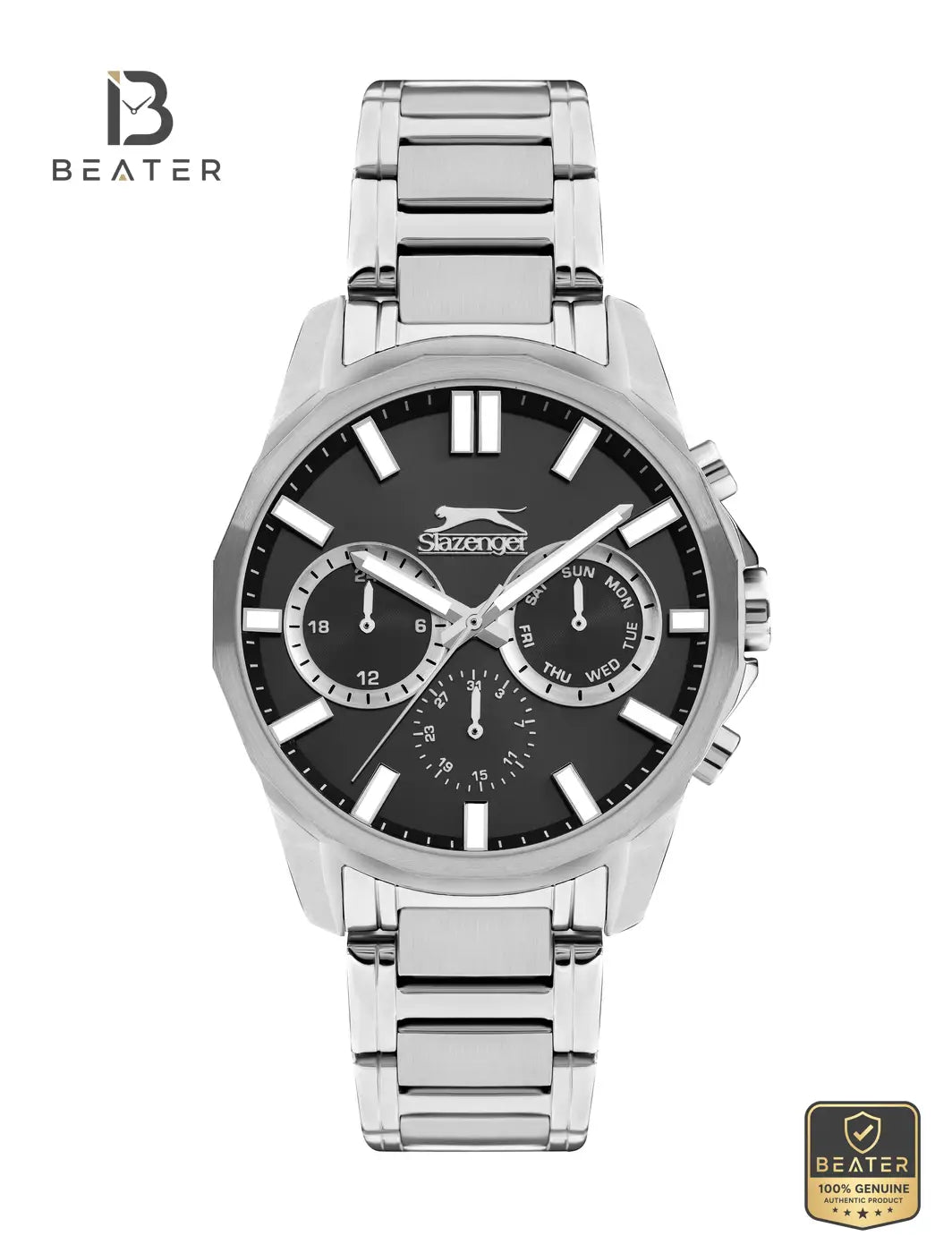 Slazenger SL.9.2300.2.01 Men's Black Metal Strap Watch - Beater Main image