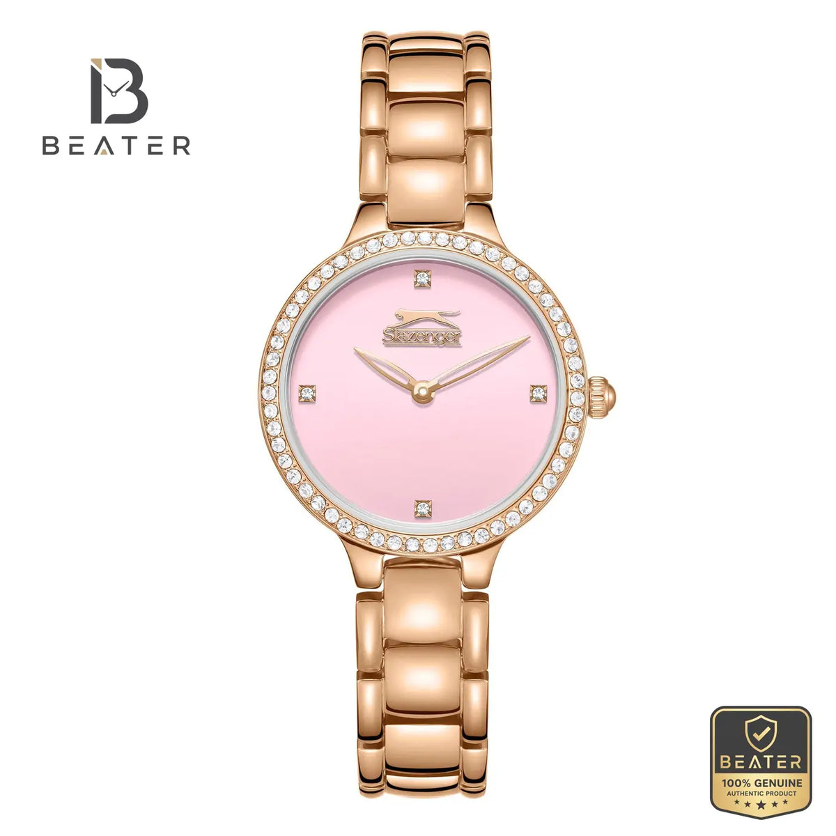 Slazenger SL.9.2335.3.02 Women's Pink Stainless Steel Bracelet Watch - Beater