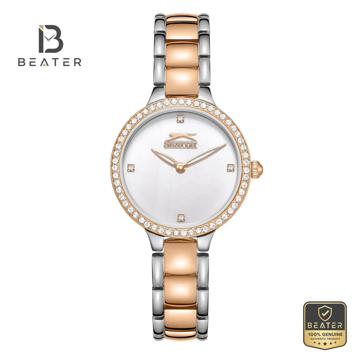Slazenger SL.9.2335.3.06 Women's White MOP Stainless Steel Bracelet Watch - Beater