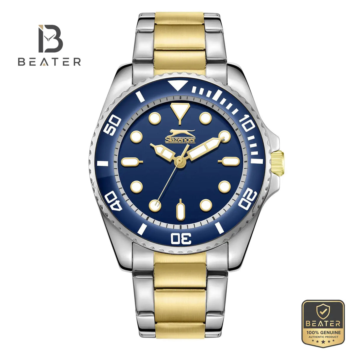 Slazenger SL.9.2352.1.04 Men's D.Blue Metal Bracelet Watch - Beater