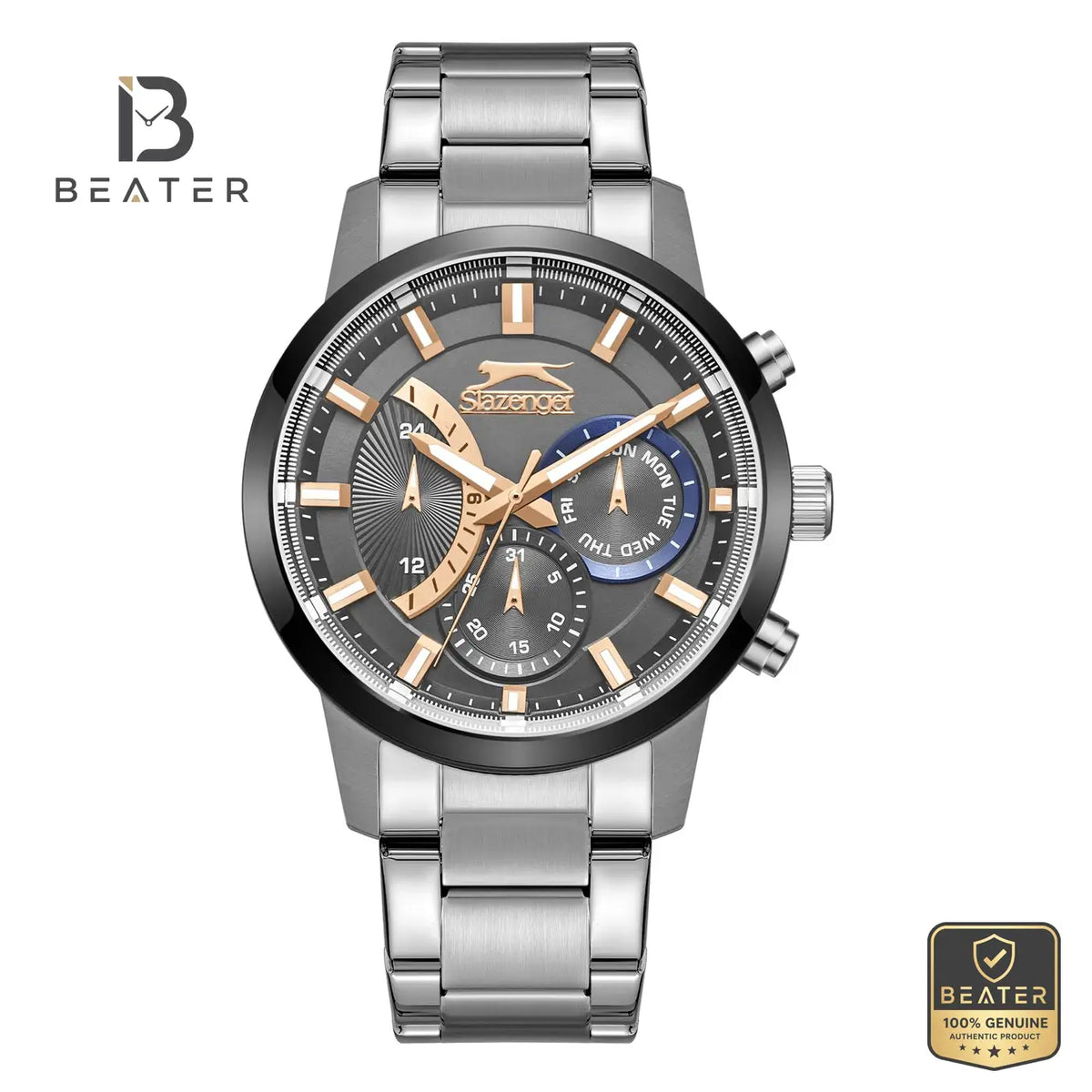 Slazenger SL.9.2372.2.04 Men's Gun Metal Bracelet Watch - Beater Main image