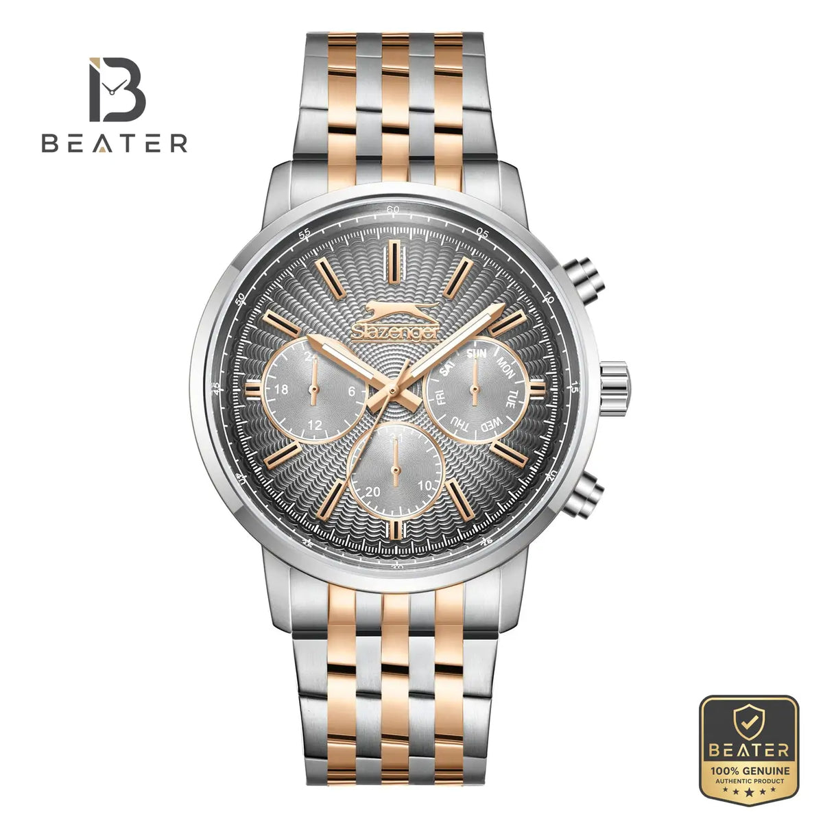 Slazenger SL.9.2391.2.04 Men's Grey Stainless Steel Bracelet Watch - Beater