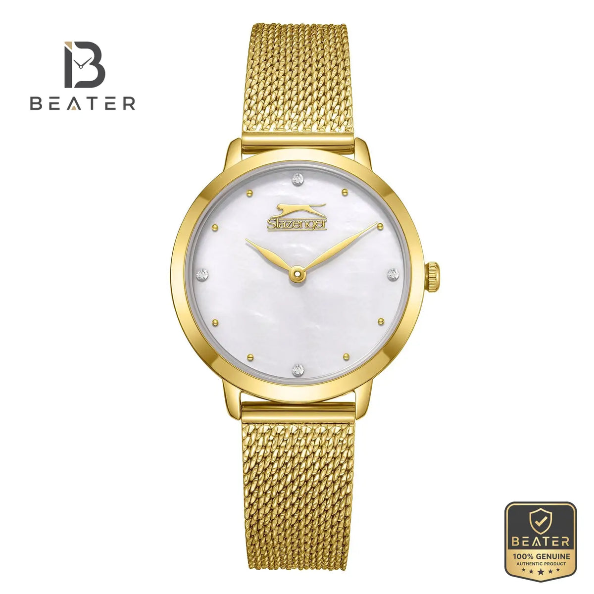 Slazenger SL.9.2397.3.07 Women's White MOP Stainless Steel Bracelet Watch - Beater