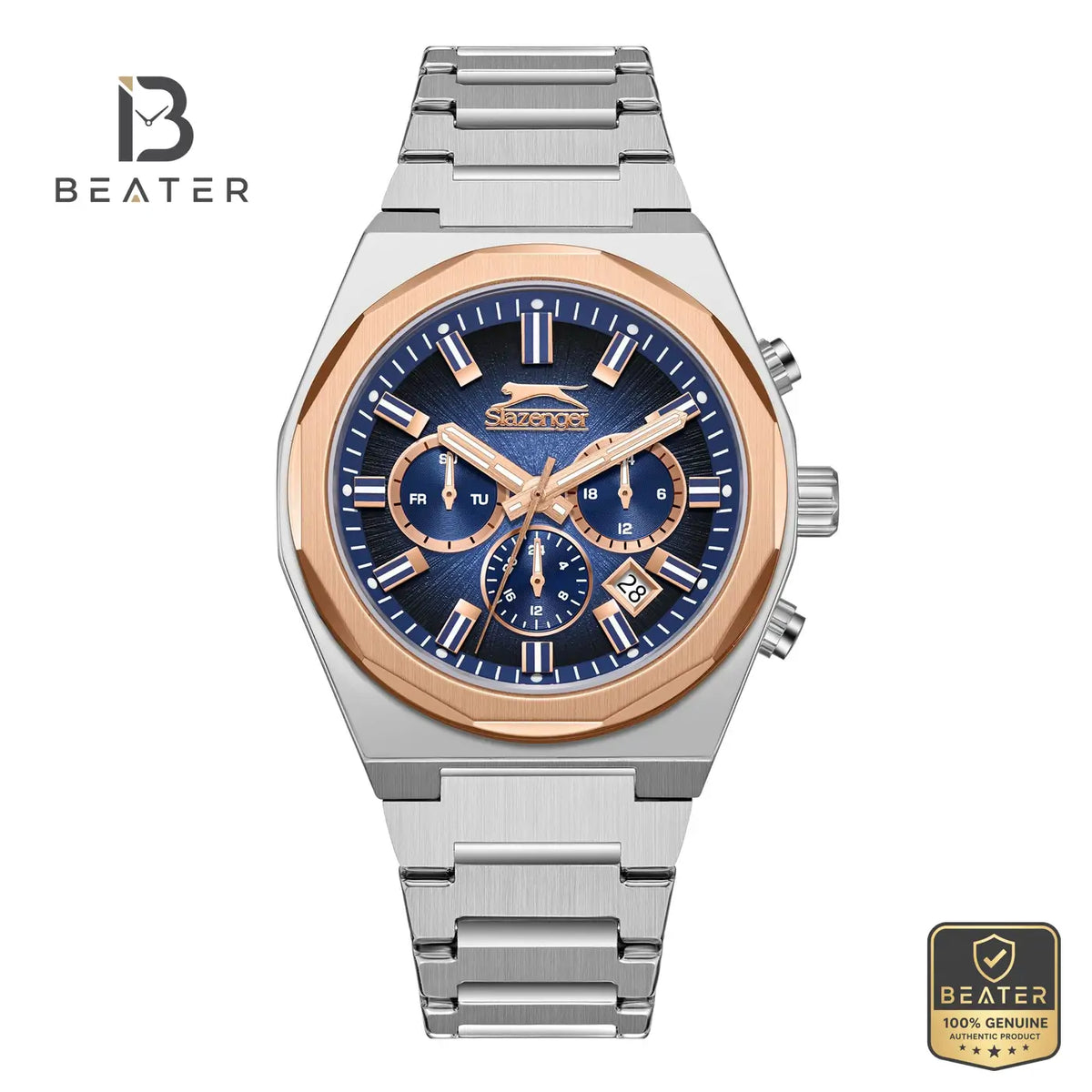Slazenger SL.9.2398.2.02 Men's Dark Blue Stainless Steel Bracelet Watch - Beater Main image