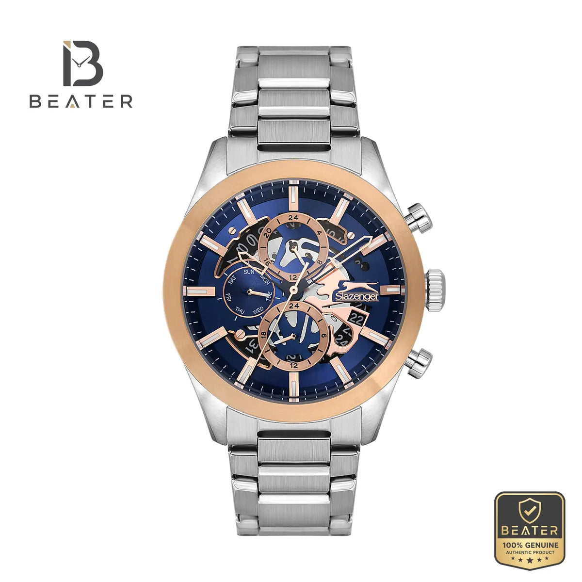 Slazenger SL.9.2399.2.04 Men's Dark Blue Stainless Steel Bracelet Watch - Beater Main image