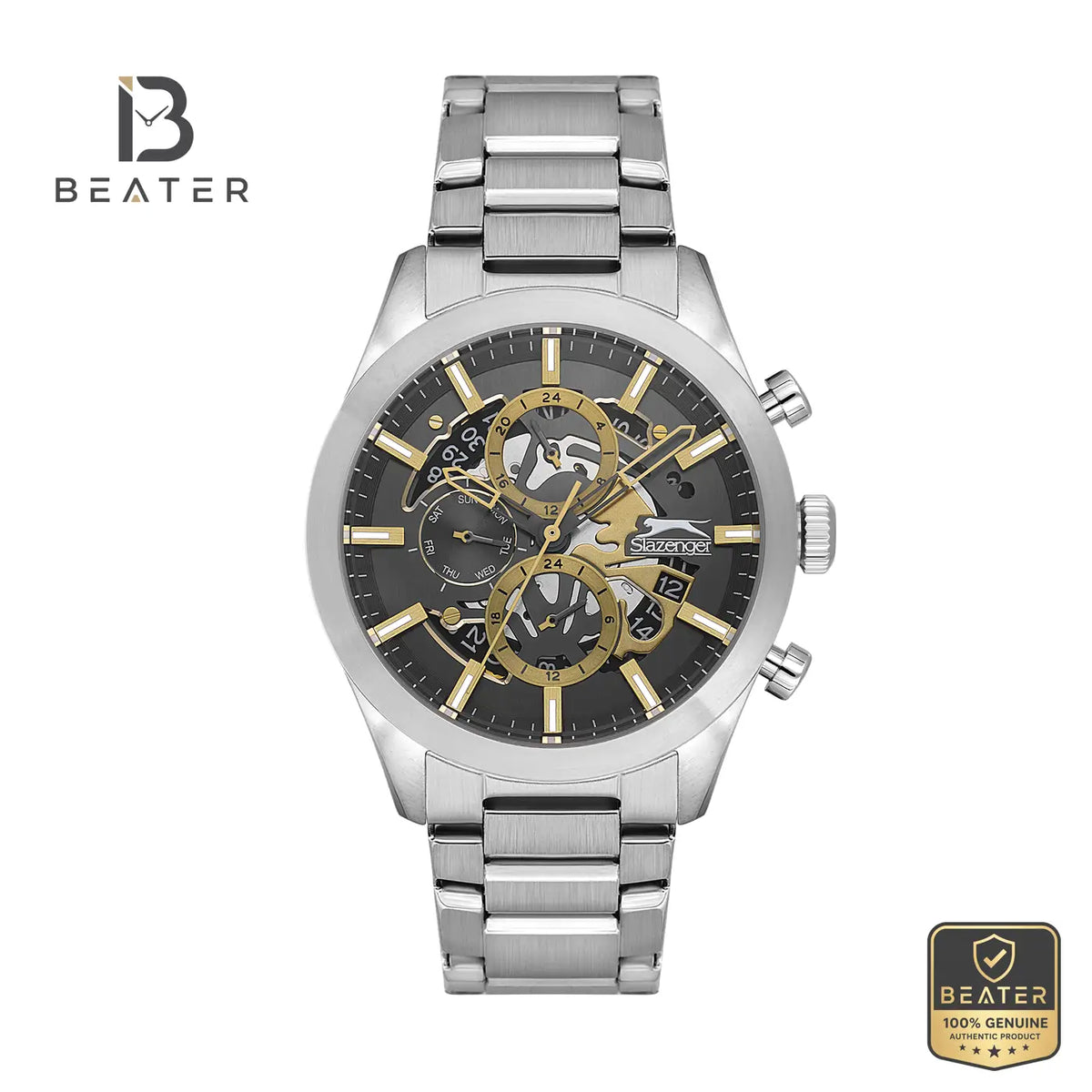 Slazenger SL.9.2399.2.05 Men's Black Stainless Steel Bracelet Watch - Beater