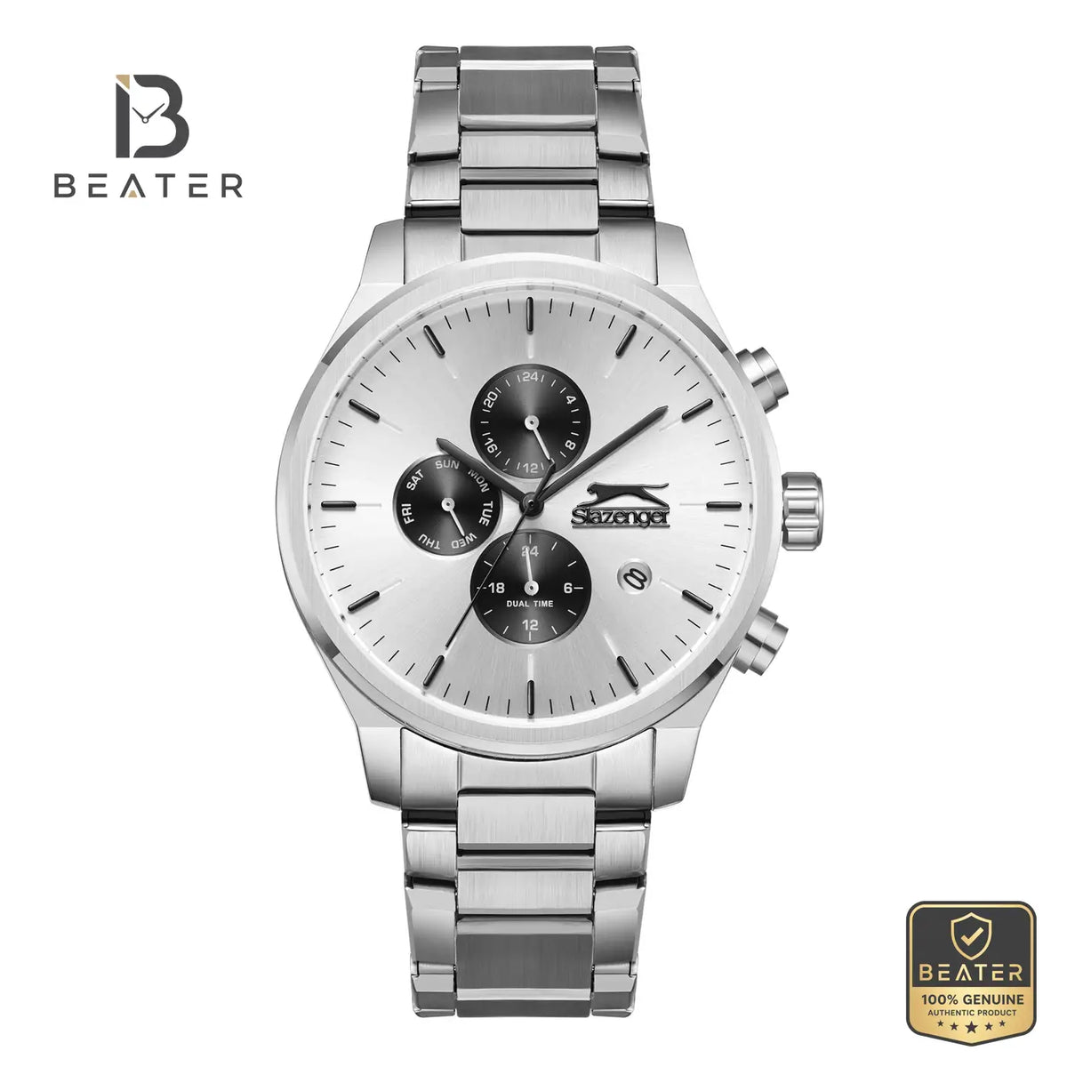 Slazenger SL.9.2400.2.01 Men's Silver Stainless Steel Bracelet Watch - Beater Main image