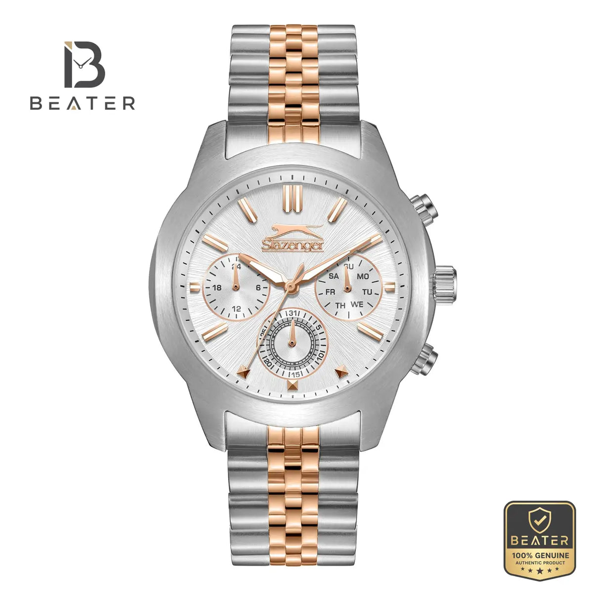Slazenger SL.9.2407.2.02 Men's Silver Dial Stainless Steel Bracelet Watch - Beater
