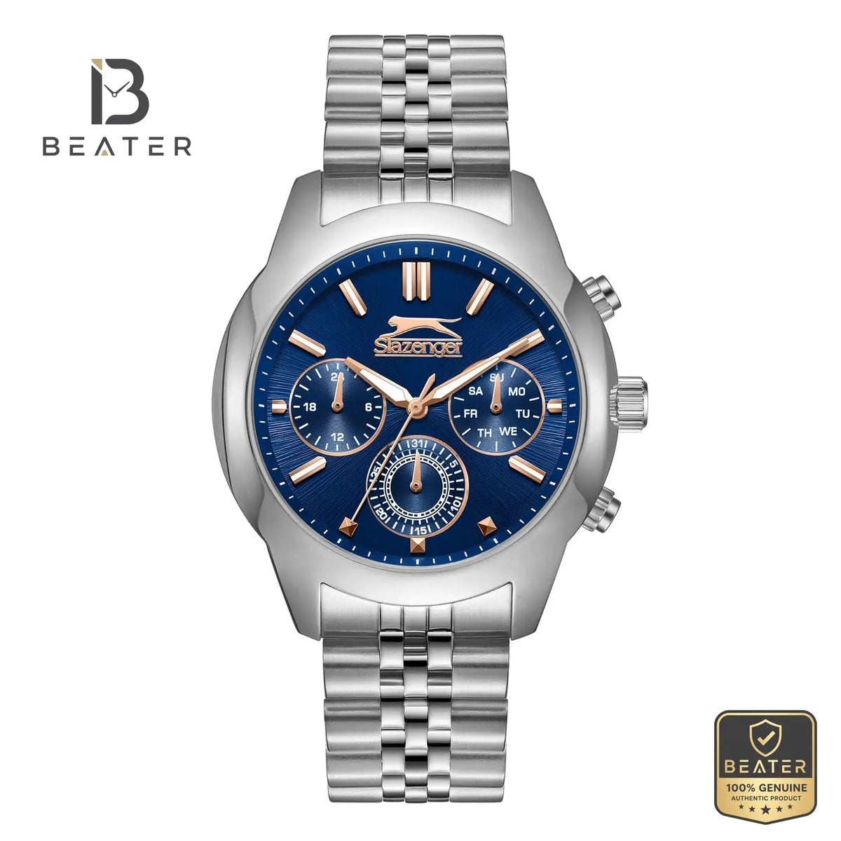 Slazenger SL.9.2407.2.07 Men's Dark Blue Stainless Steel Bracelet Watch - Beater Main image