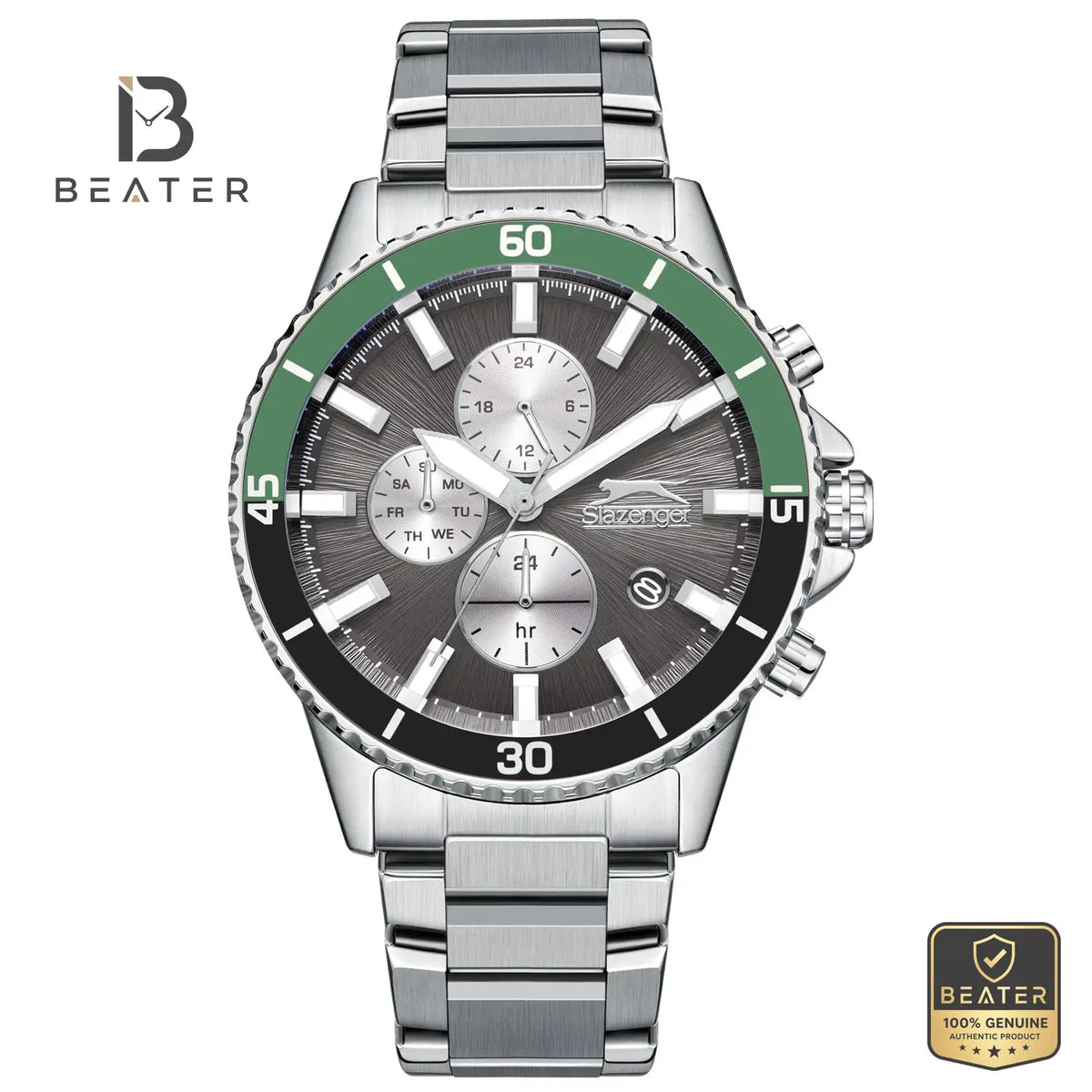 Slazenger SL.9.2410.2.03 Men's Grey Stainless Steel Bracelet Watch - Beater Main image