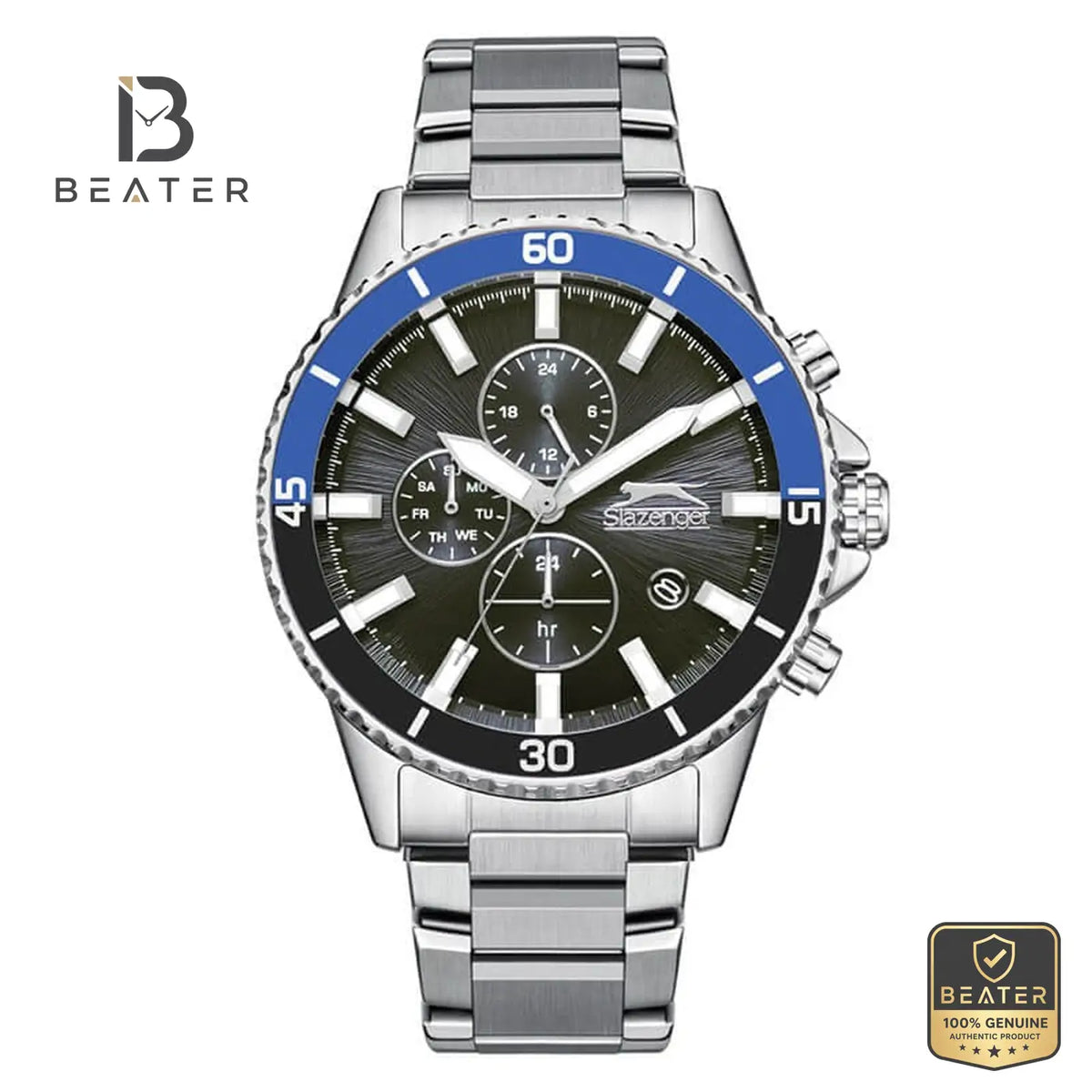 Slazenger SL.9.2410.2.05 Men's Black Stainless Steel Bracelet Watch - Beater