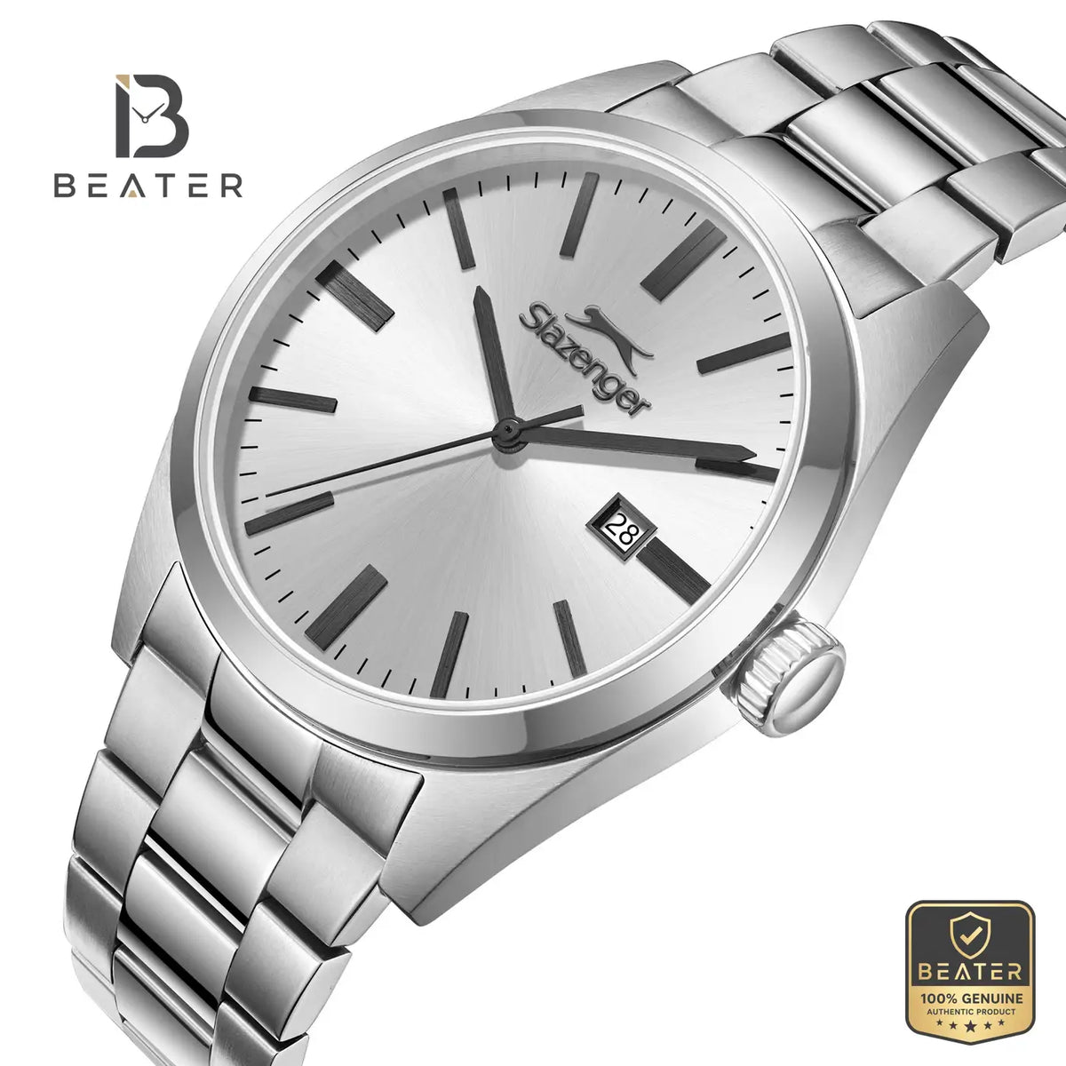 Slazenger SL.9.2477.1.05 Men's Silver Metal Strap Watch - View 2 - Beater