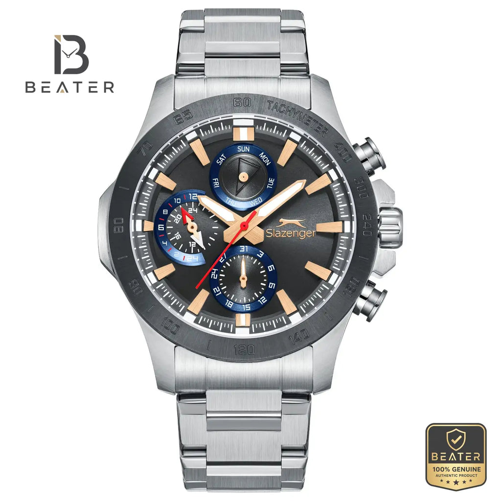 Slazenger SL.9.2482.2.02 Men's Silver Metal Strap Watch - Beater