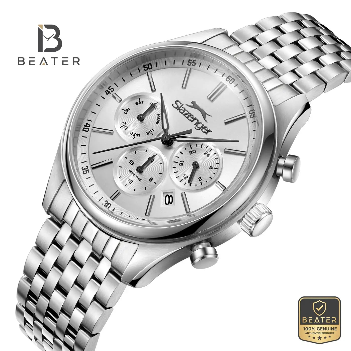 Slazenger SL.9.2487.2.03 Men's Silver Metal Multifunction Watch Secondary image