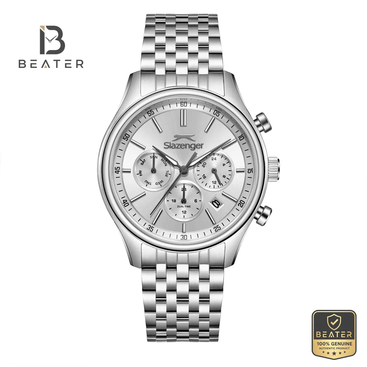 Slazenger SL.9.2487.2.03 Men's Silver Metal Multifunction Watch - Beater Main image