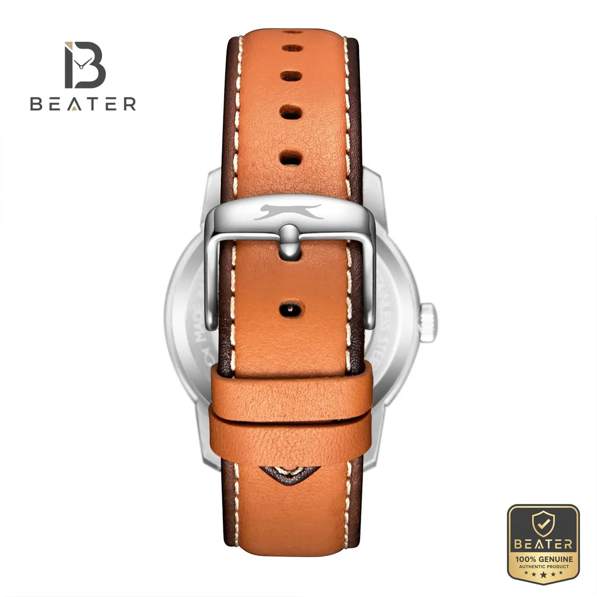 Slazenger SL.9.2496.1.02 Men's Light Brown Leather Strap Watch - View 4 - Beater