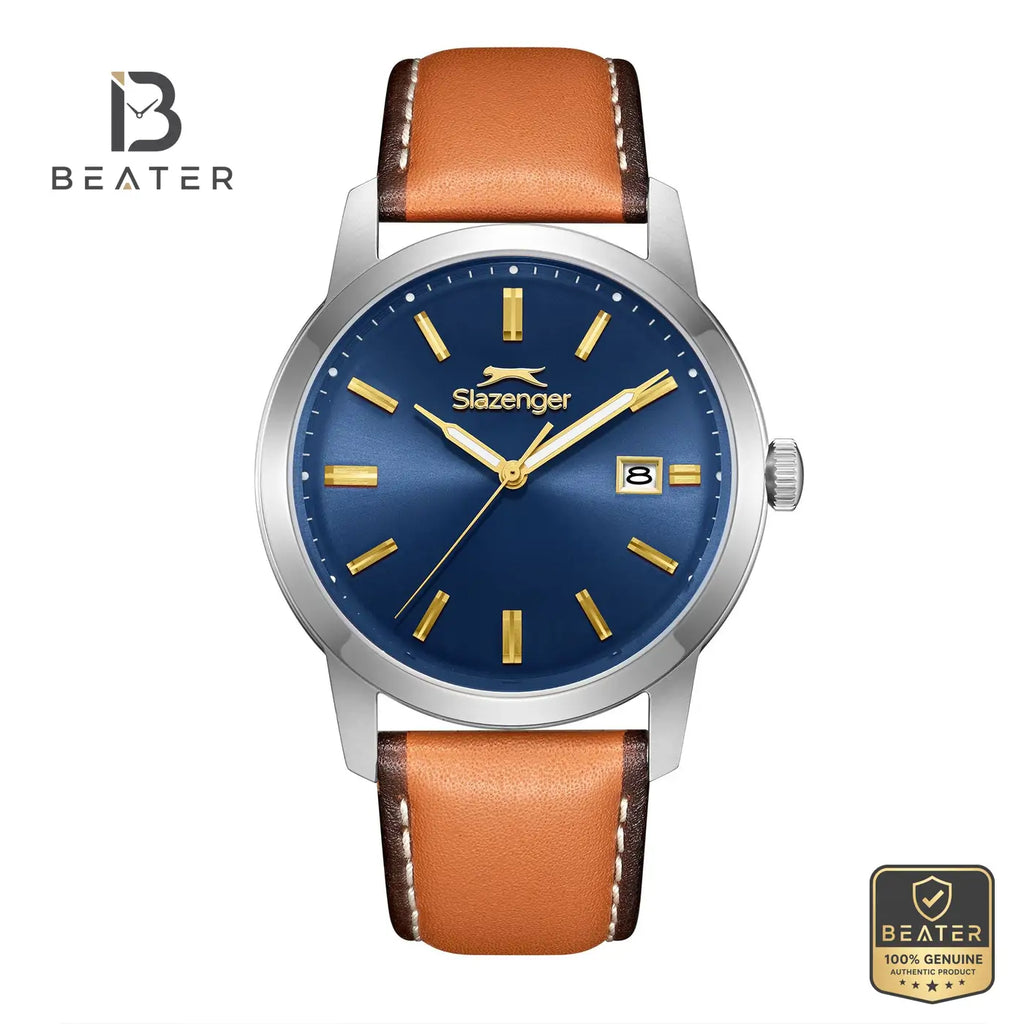 Slazenger SL.9.2496.1.02 Men's Light Brown Leather Strap Watch - Beater
