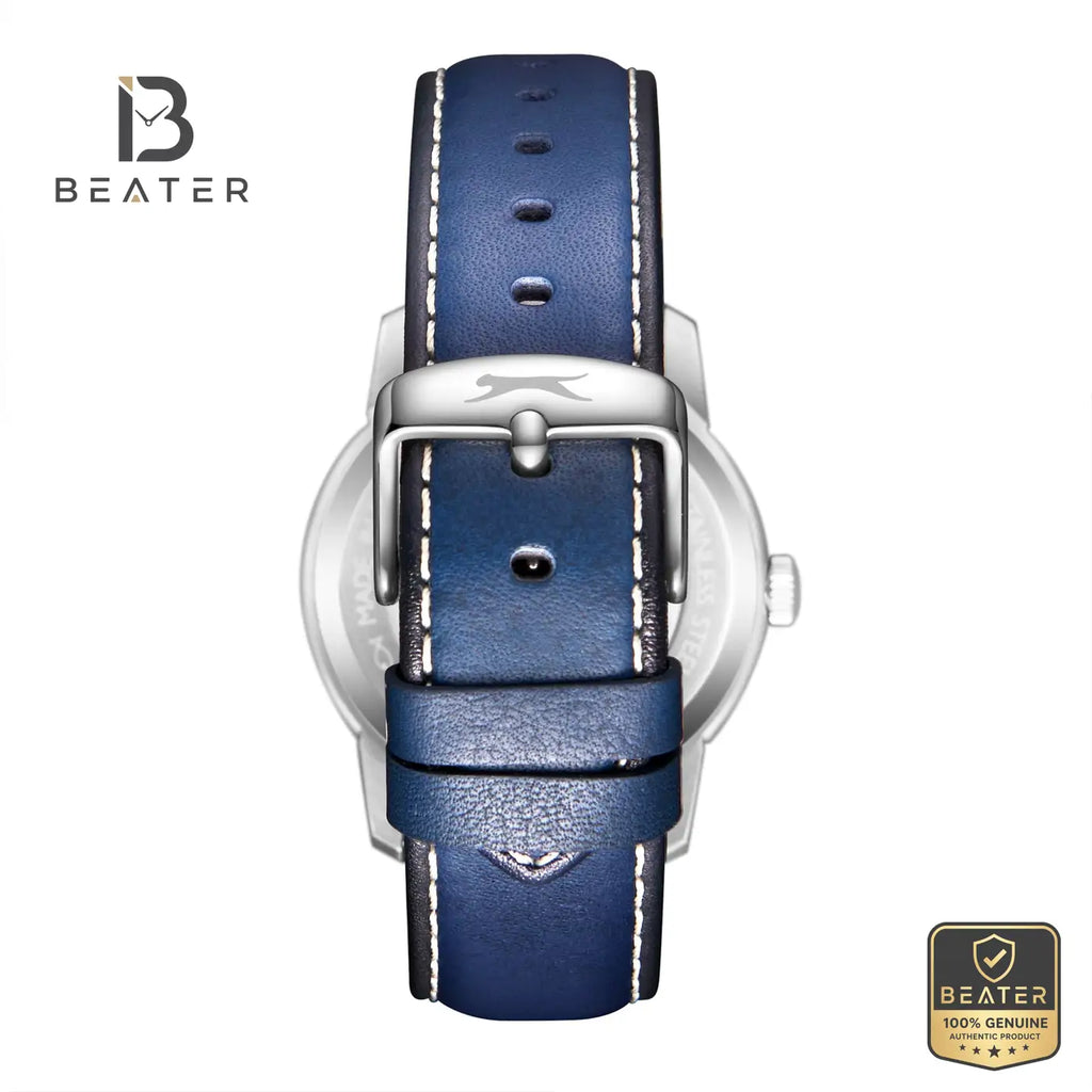 Slazenger SL.9.2496.1.06 Men's Dark Blue Leather Strap Watch - View 4 - Beater