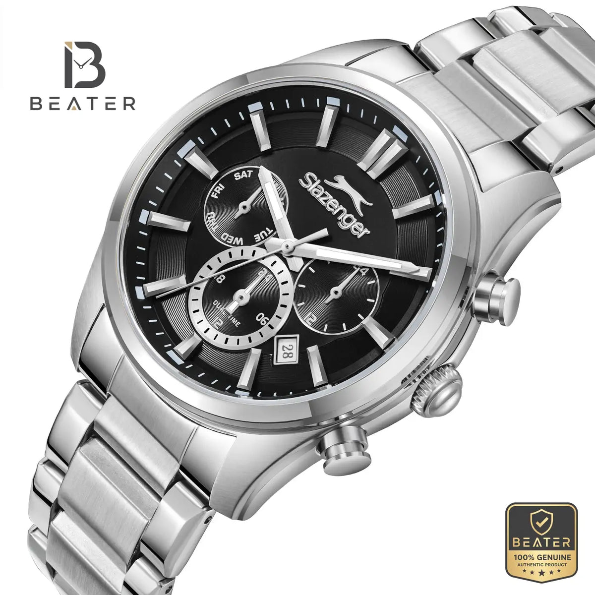 Slazenger SL.9.2498.2.05 Men's Silver Metal Strap Watch - View 2 - Beater