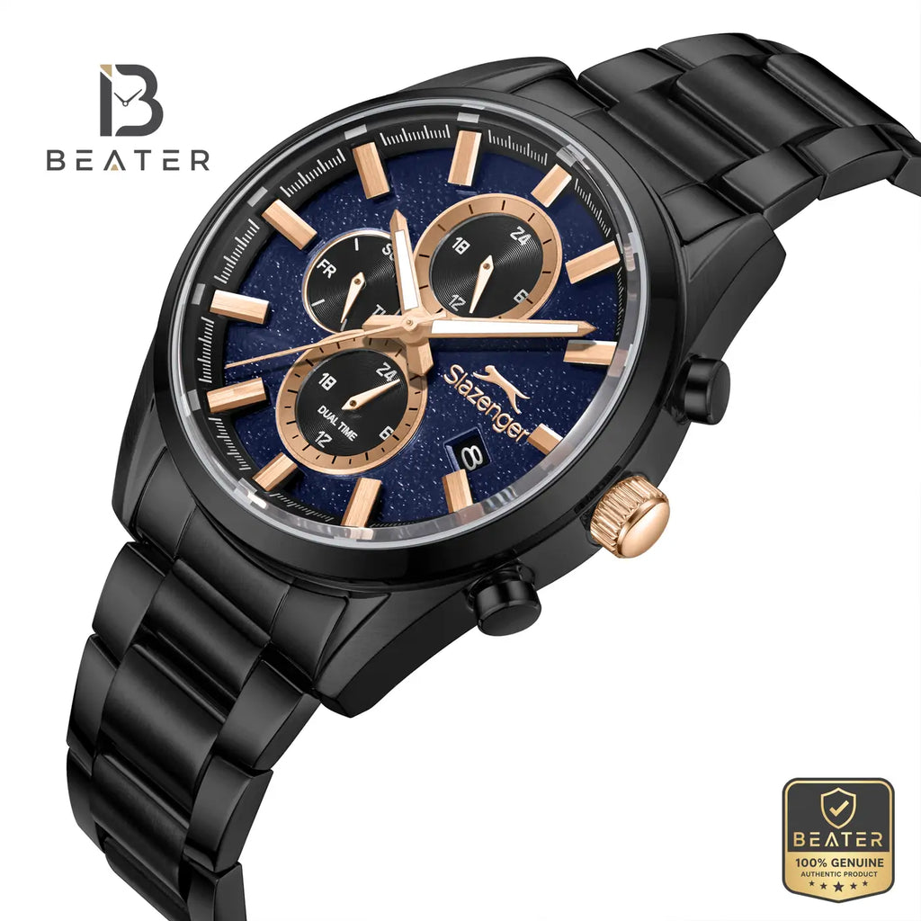 Slazenger SL.9.2515.2.06 Men's Dark Blue Metal Strap Watch - View 2 - Beater