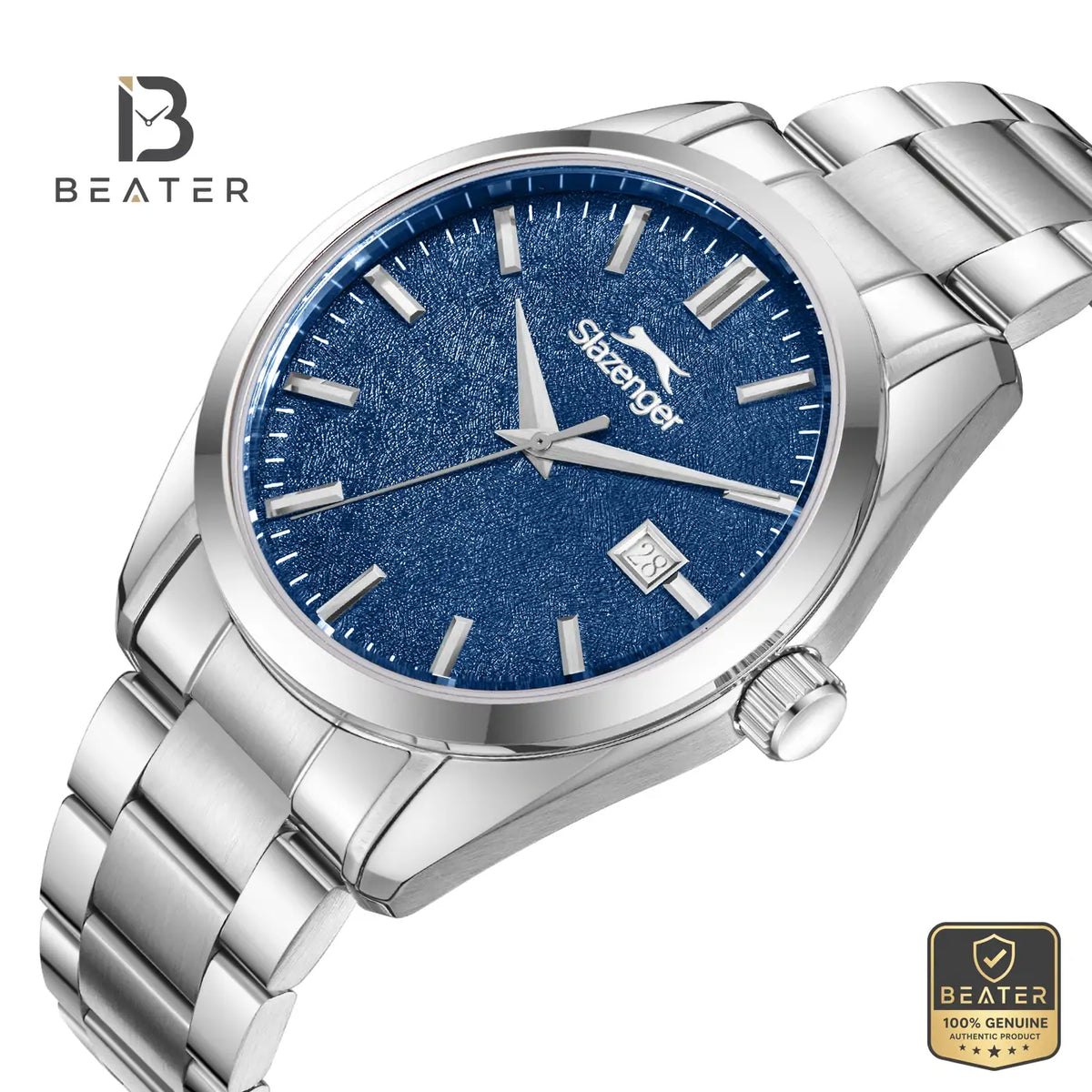 Slazenger SL.9.2520.1.03 Men's Dark Blue Stainless Steel Bracelet Watch - View 3 - Beater