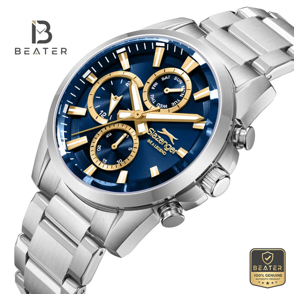 Slazenger SL.9.2522.2.05 Men's Dark Blue Metal Bracelet Watch - View 3 - Beater