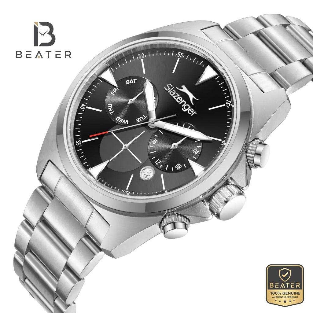 Slazenger SL.9.2527.2.01 Men's Gun Metal Strap Watch - View 3 - Beater