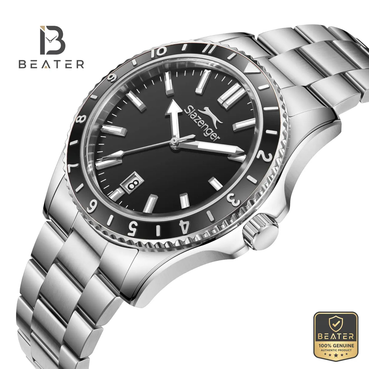 Slazenger SL.9.2532.1.06 Men's Black Metal Strap Watch - View 2 - Beater