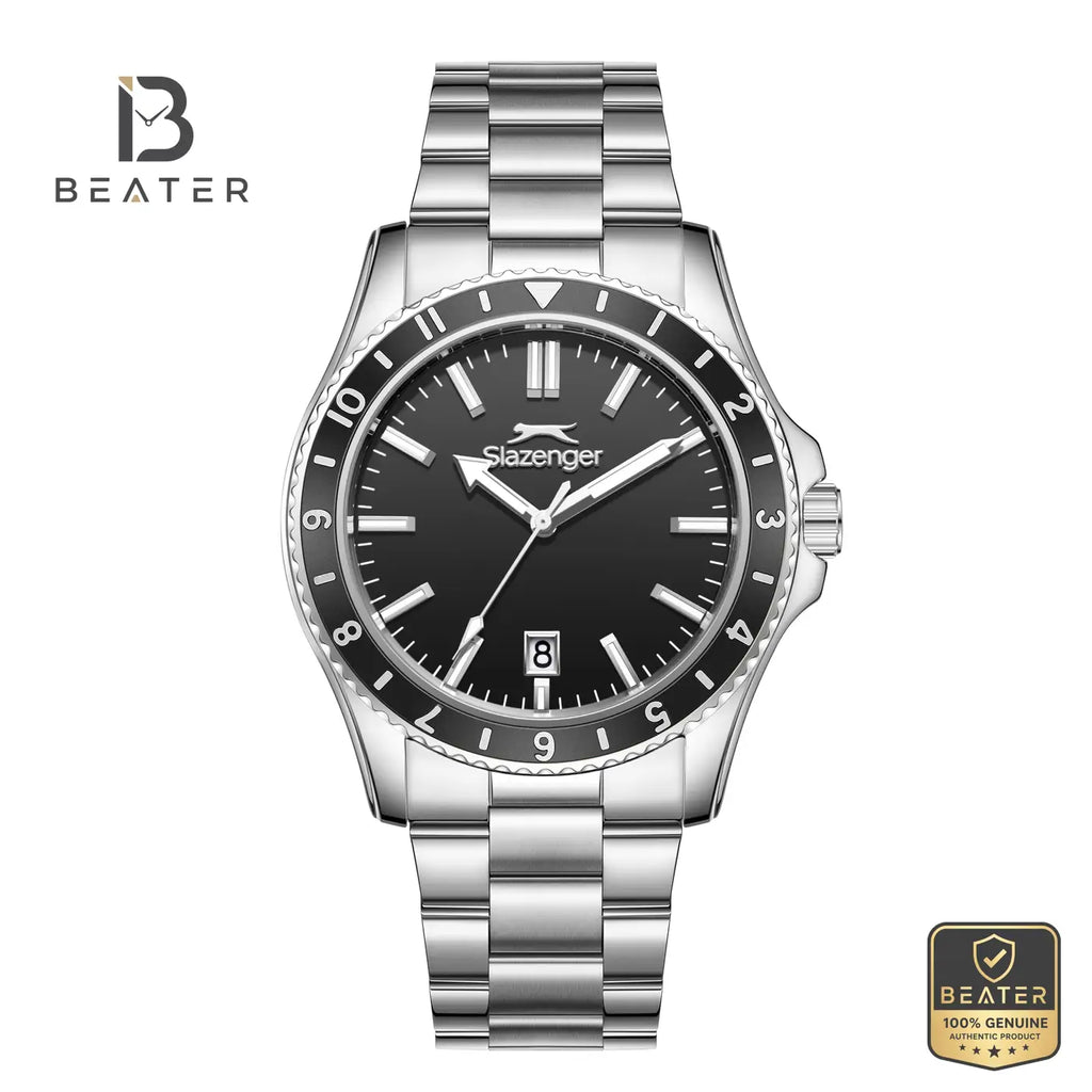 Slazenger SL.9.2532.1.06 Men's Black Metal Strap Watch - Beater