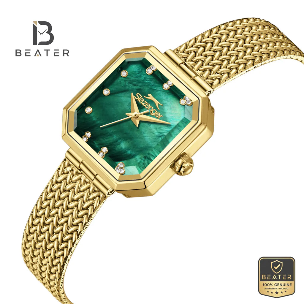 Slazenger SL.9.2534.3.02 Women's Dark Green Mesh Strap Watch - View 2 - Beater